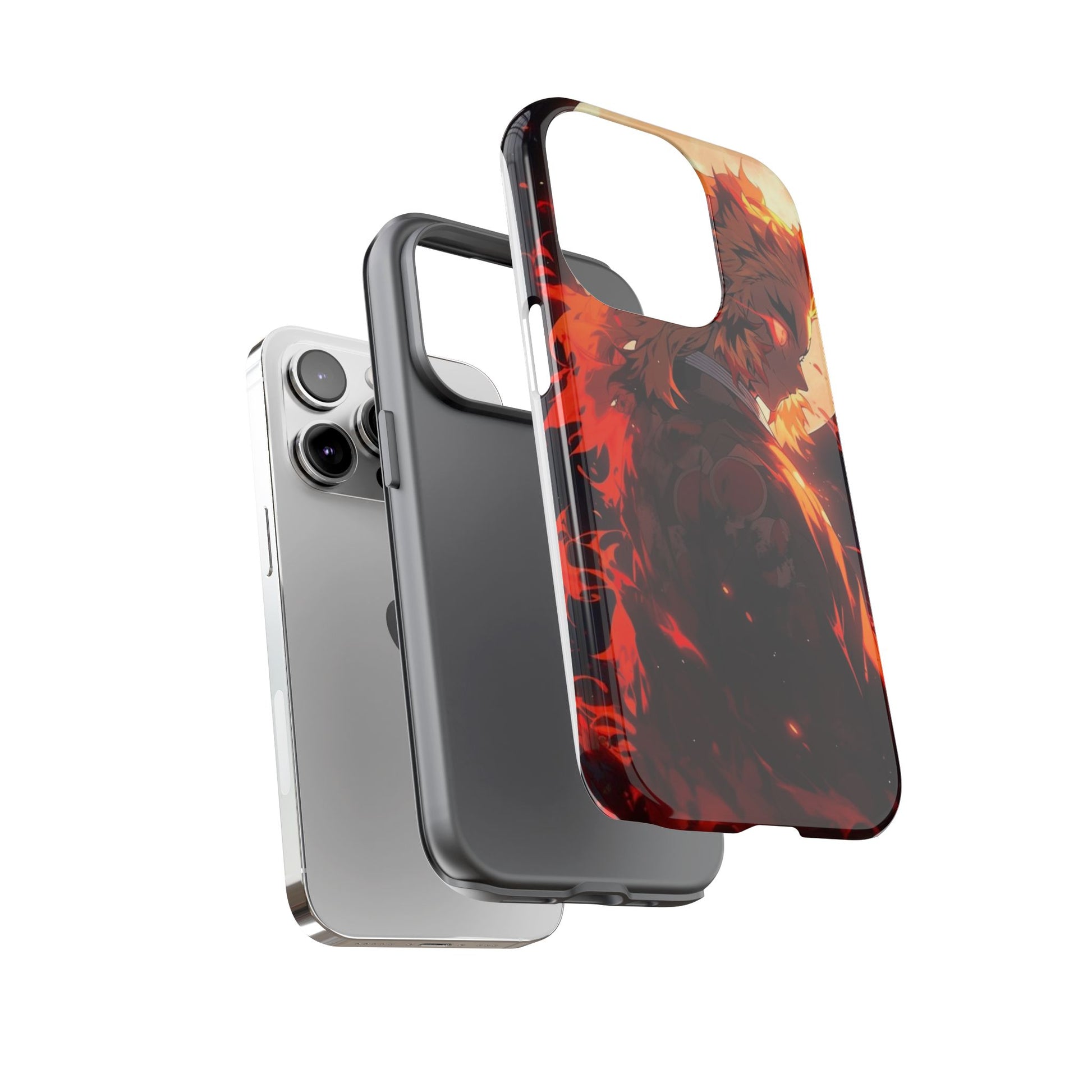 Demon Sl;ayer Rengoku Anime Phone Case, Tough Cases for iPhones, Samsung, and Pixel
