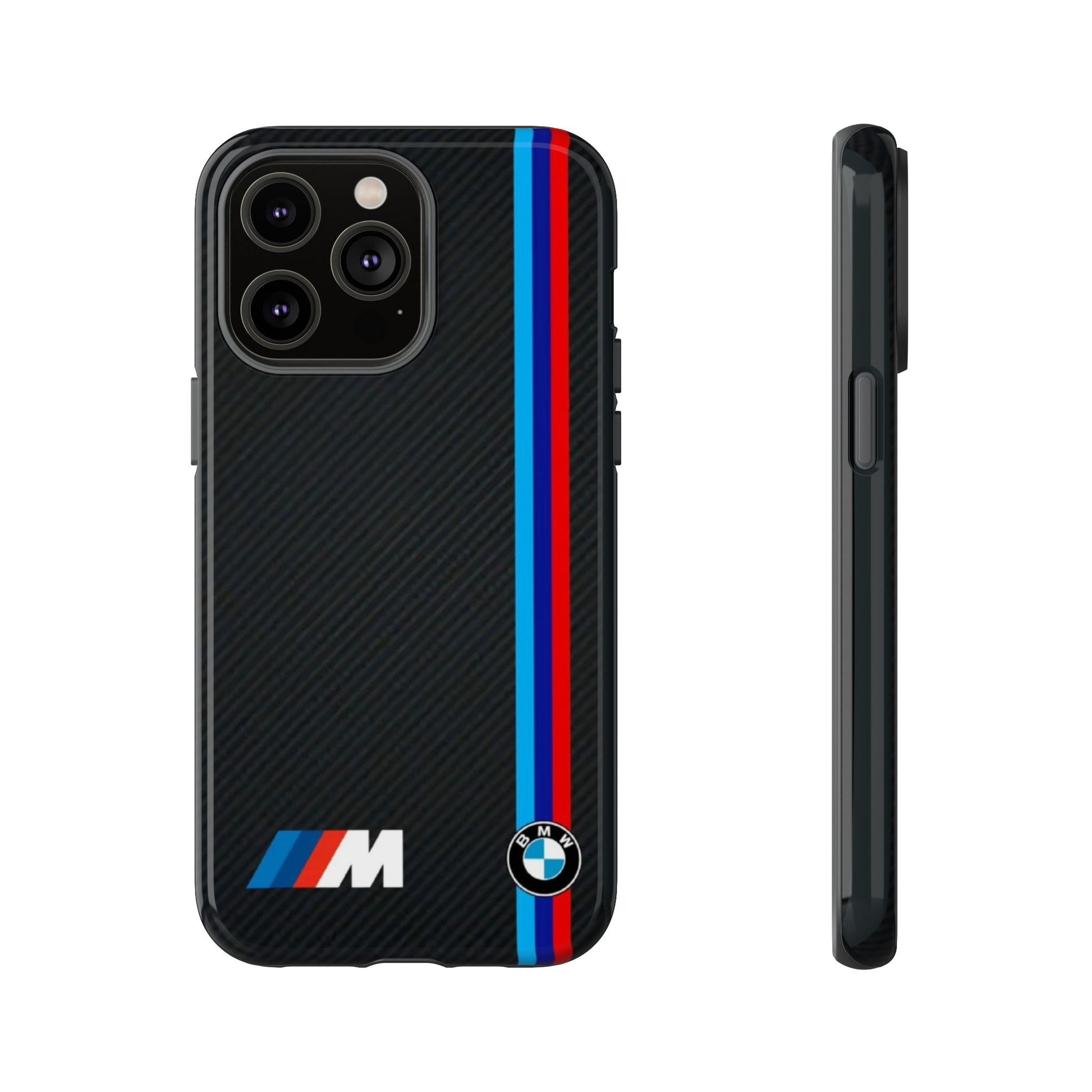 BMW M Stripes Carbon Fiber Design Tough Cases for iPhones, Samsung, and Pixel