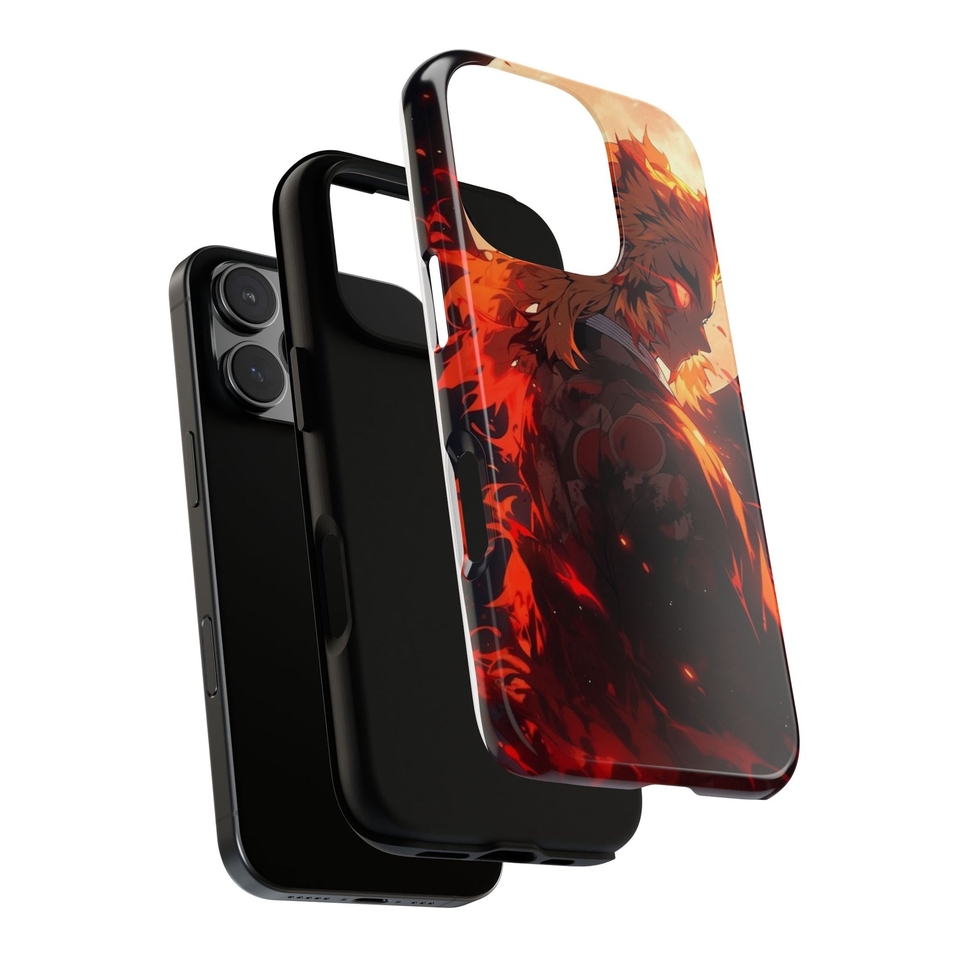 Demon Sl;ayer Rengoku Anime Phone Case, Tough Cases for iPhones, Samsung, and Pixel