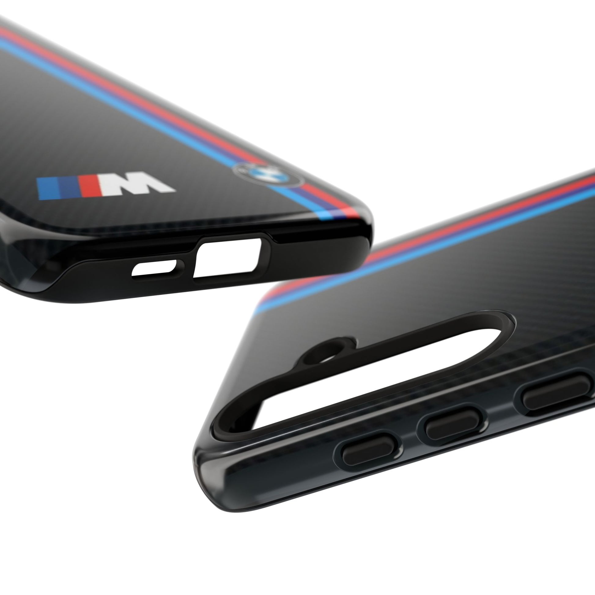 BMW M Stripes Carbon Fiber Design Tough Cases for iPhones, Samsung, and Pixel