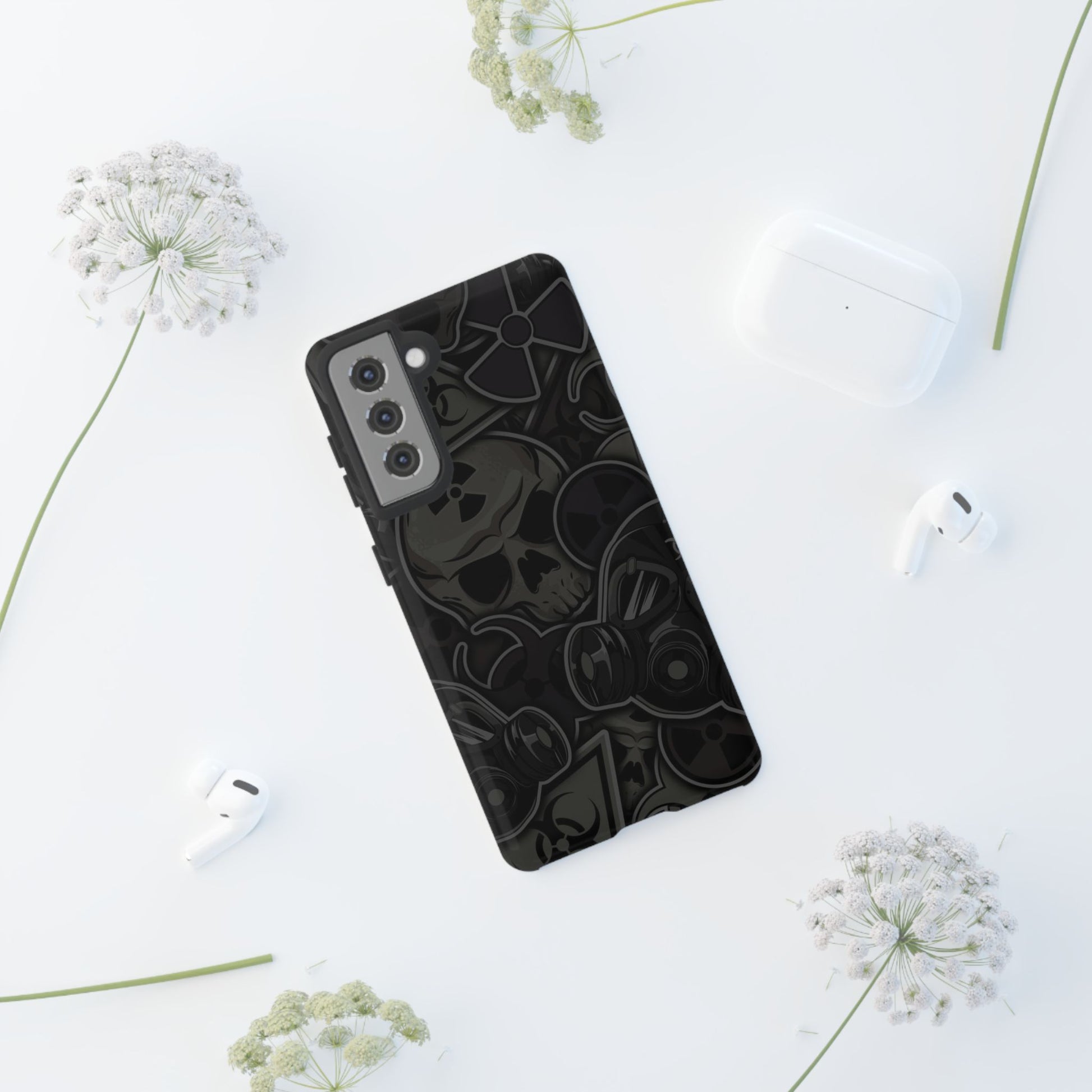Tough Cases Phone Case, Edgy Skull Design Phone Cover, Gothic Cell Phone Shell