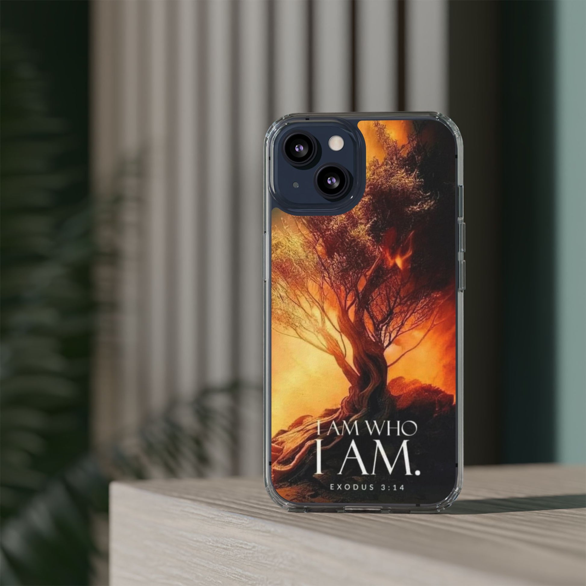 Phone Case, I Am Who I Am Bible Verse Clear Case for Iphone Samsung, Religious