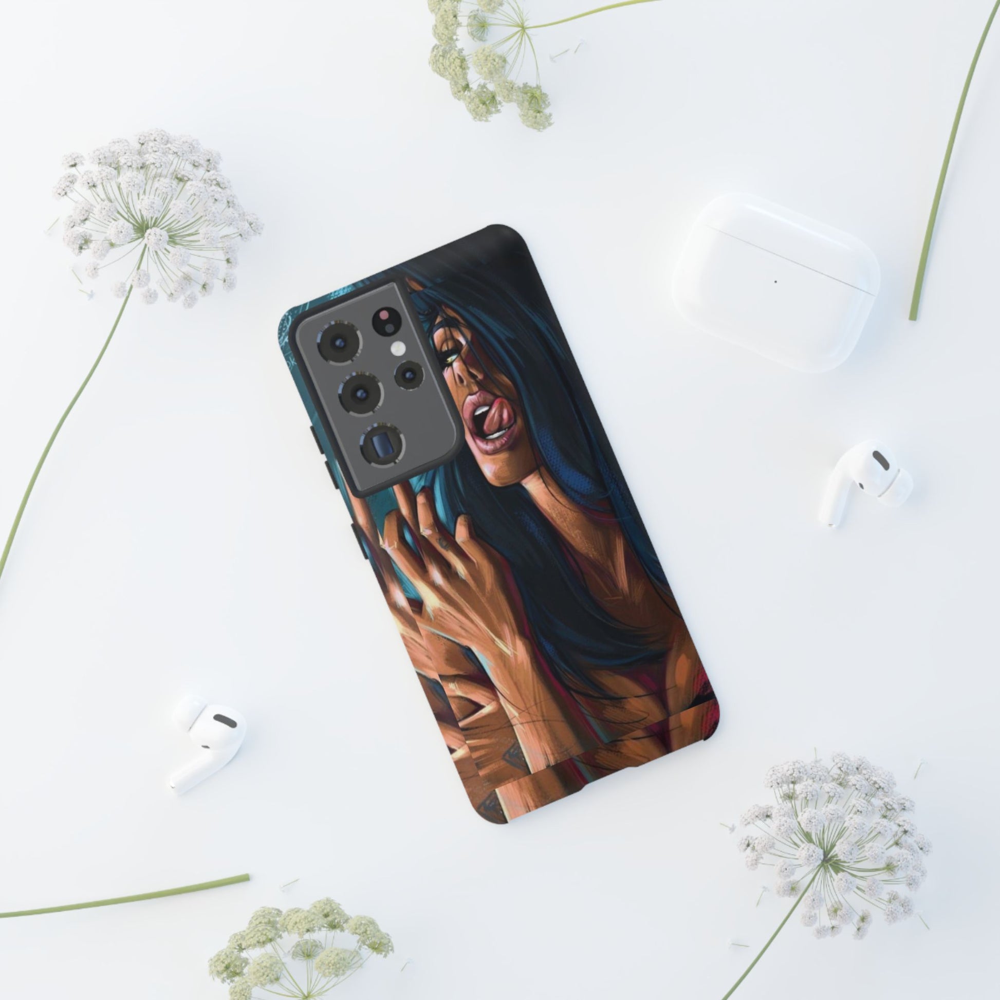 Tough Girl Theme Urban Design Cases for iPhones, Samsung, and Pixel