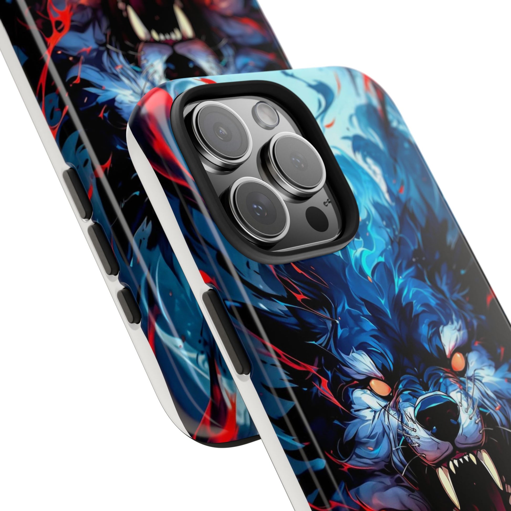 Aggressive Wolf Art Themed Tough Phone Cases for Iphones & Samsung Phones