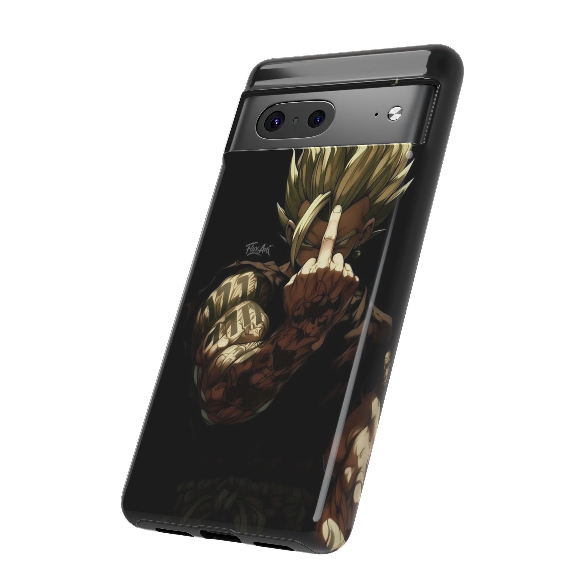 Middle Finger SS Goku Dragon Ball Z Tough Cases for iPhones, Samsung, and Pixel
