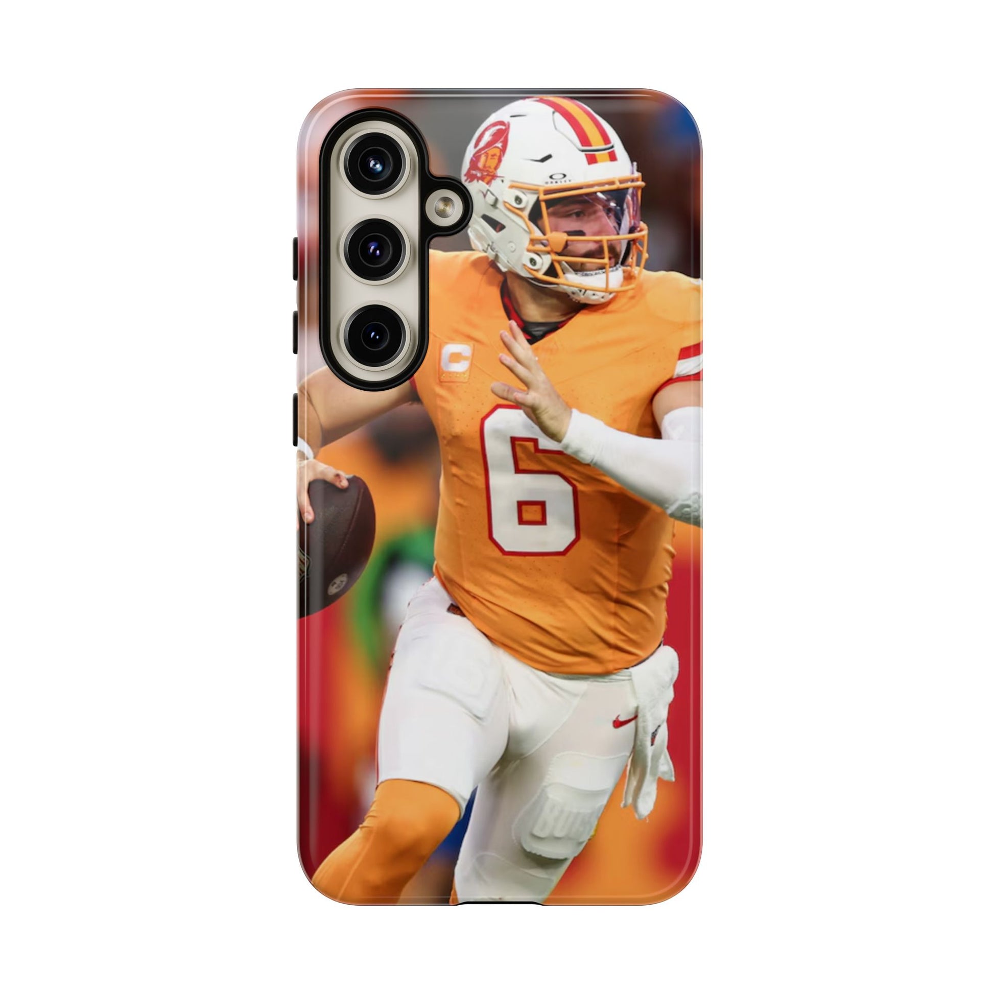 Tampa Bay Buccaneers Baker Mayfield Football Tough Cases for iPhones, Samsung, and Pixel