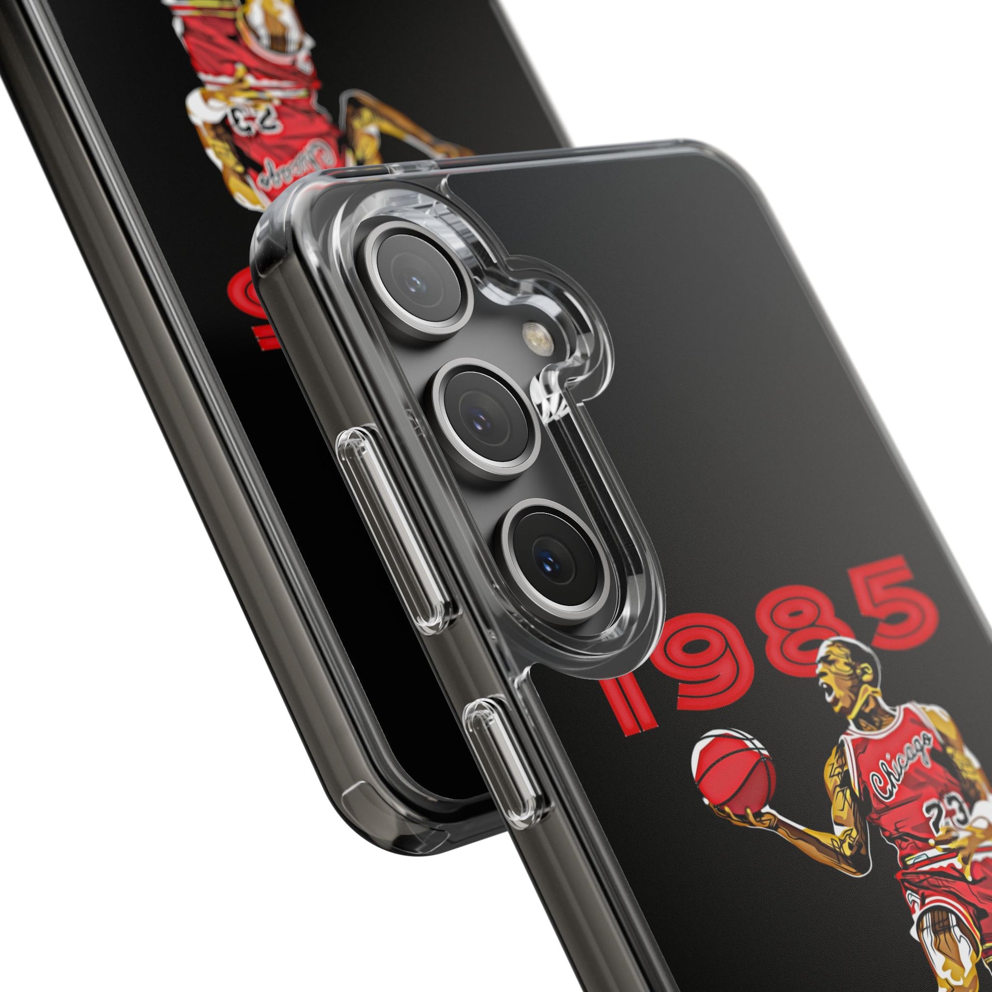 1985 Jordan Slam Dunk themed Basketball Inspired design Clear Phone Cases