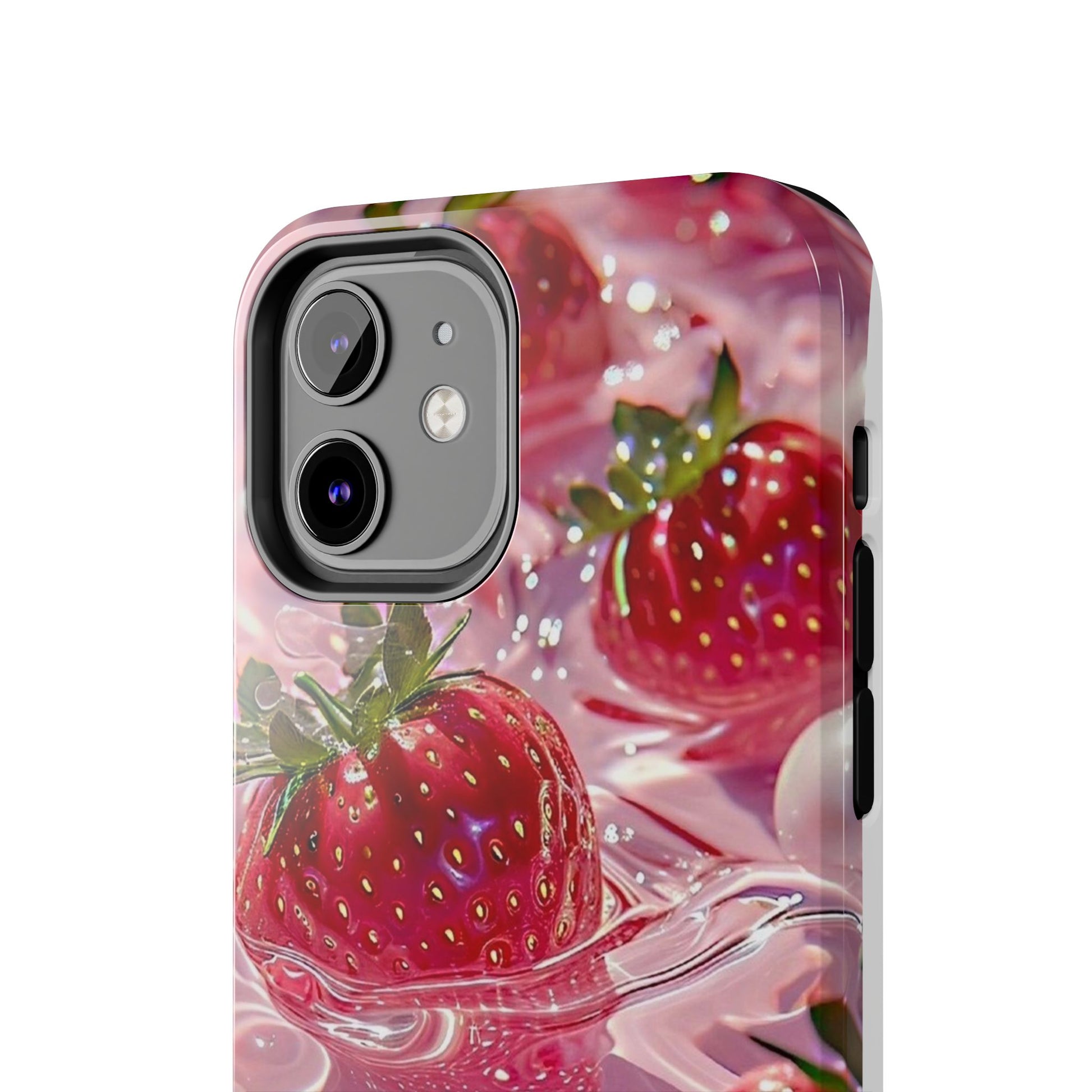 Floating Strawberries Themed Tough Phone Cases for Iphones & Samsung Phones