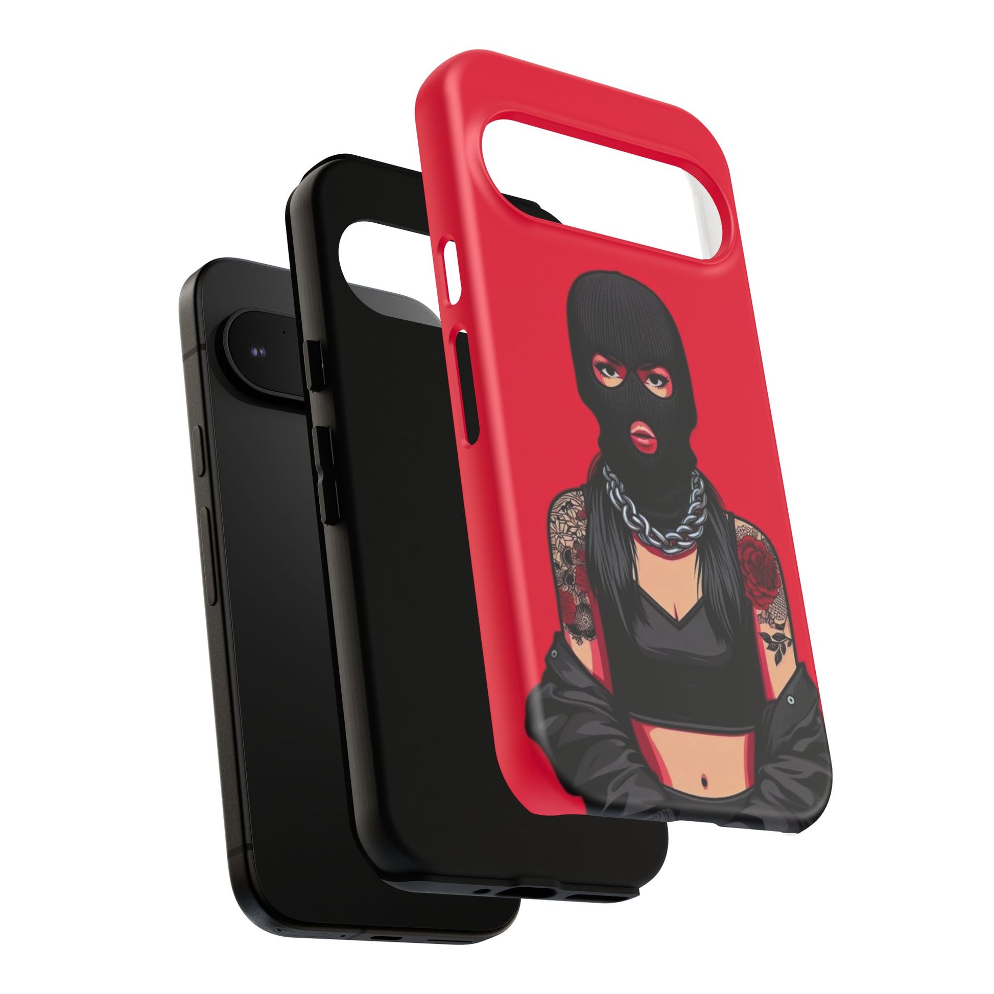 Thug Girl Red Design Tough Cases for iPhones, Samsung, and Pixel