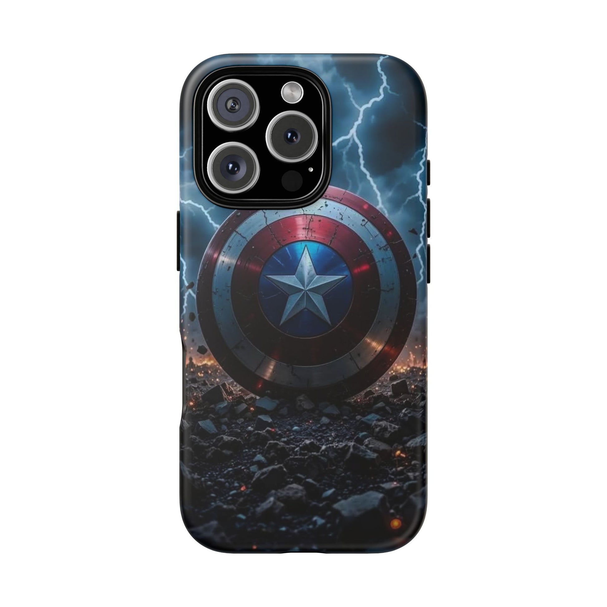Captain America Shield Tough Cases for iPhones, Samsung, and Pixel