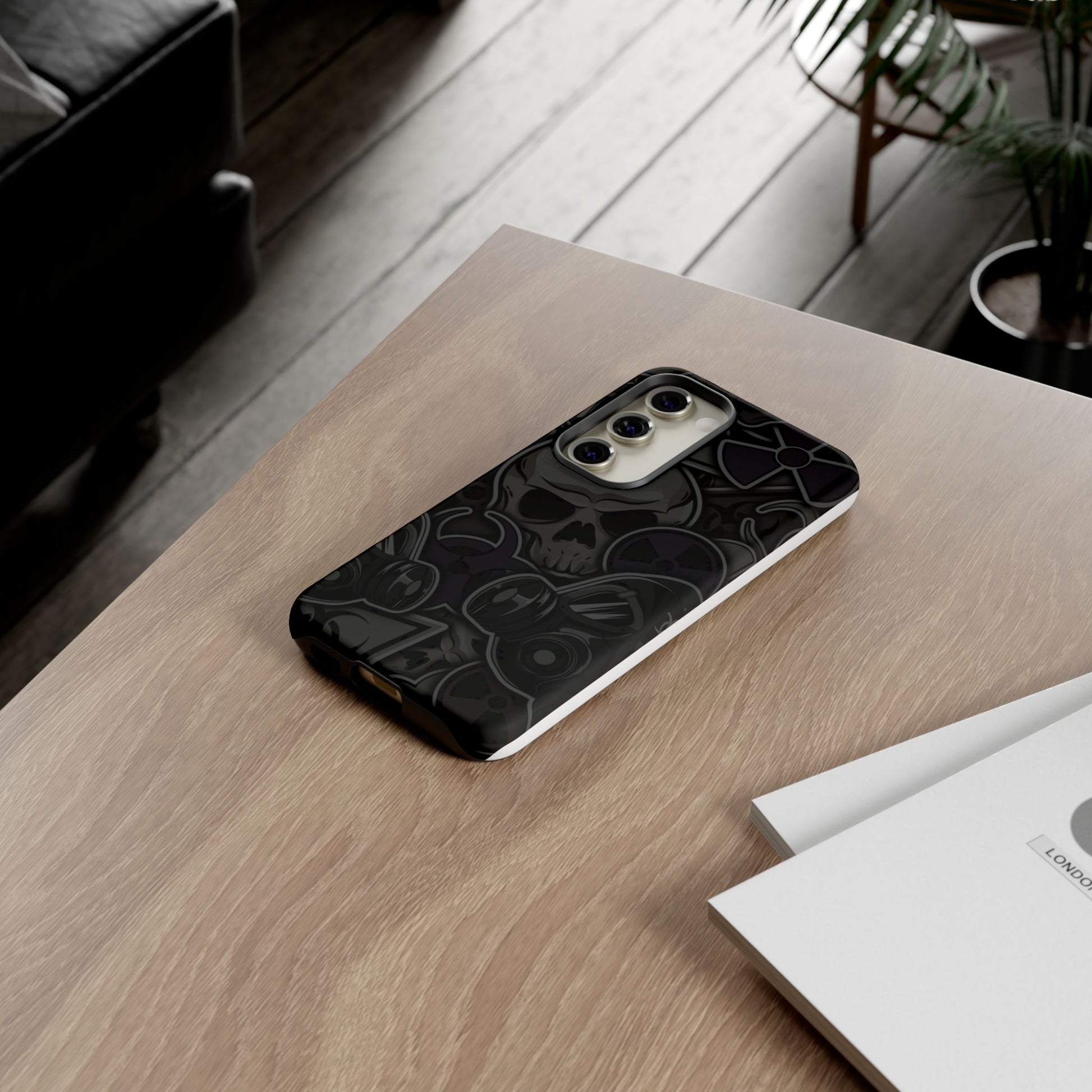 Tough Cases Phone Case, Edgy Skull Design Phone Cover, Gothic Cell Phone Shell