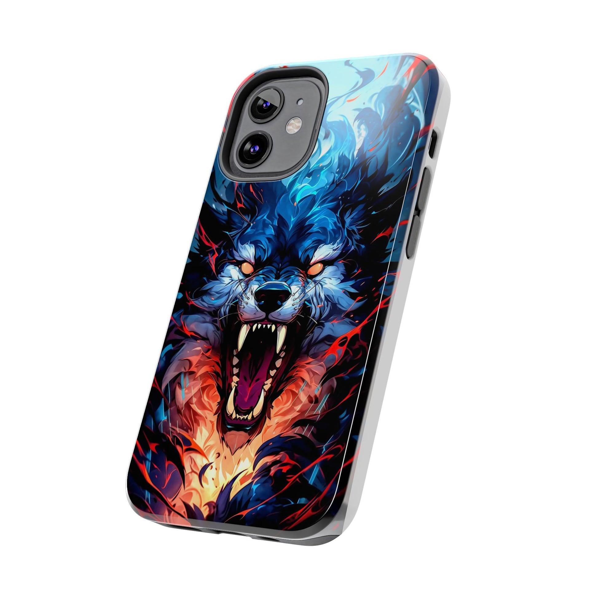 Aggressive Wolf Art Themed Tough Phone Cases for Iphones & Samsung Phones
