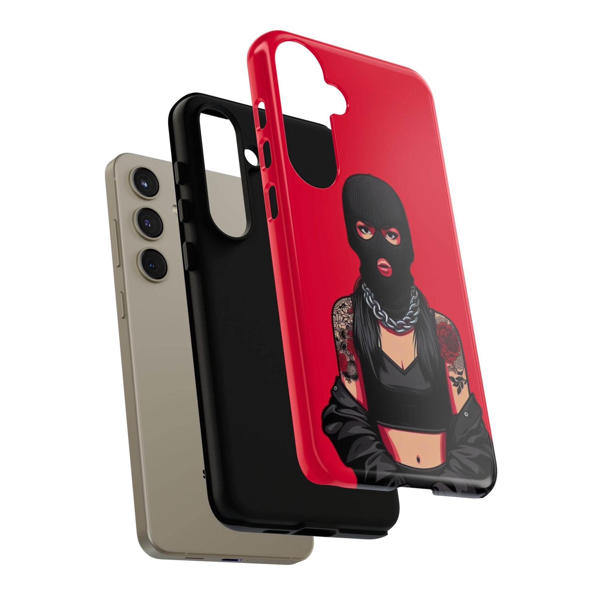 Thug Girl Red Design Tough Cases for iPhones, Samsung, and Pixel