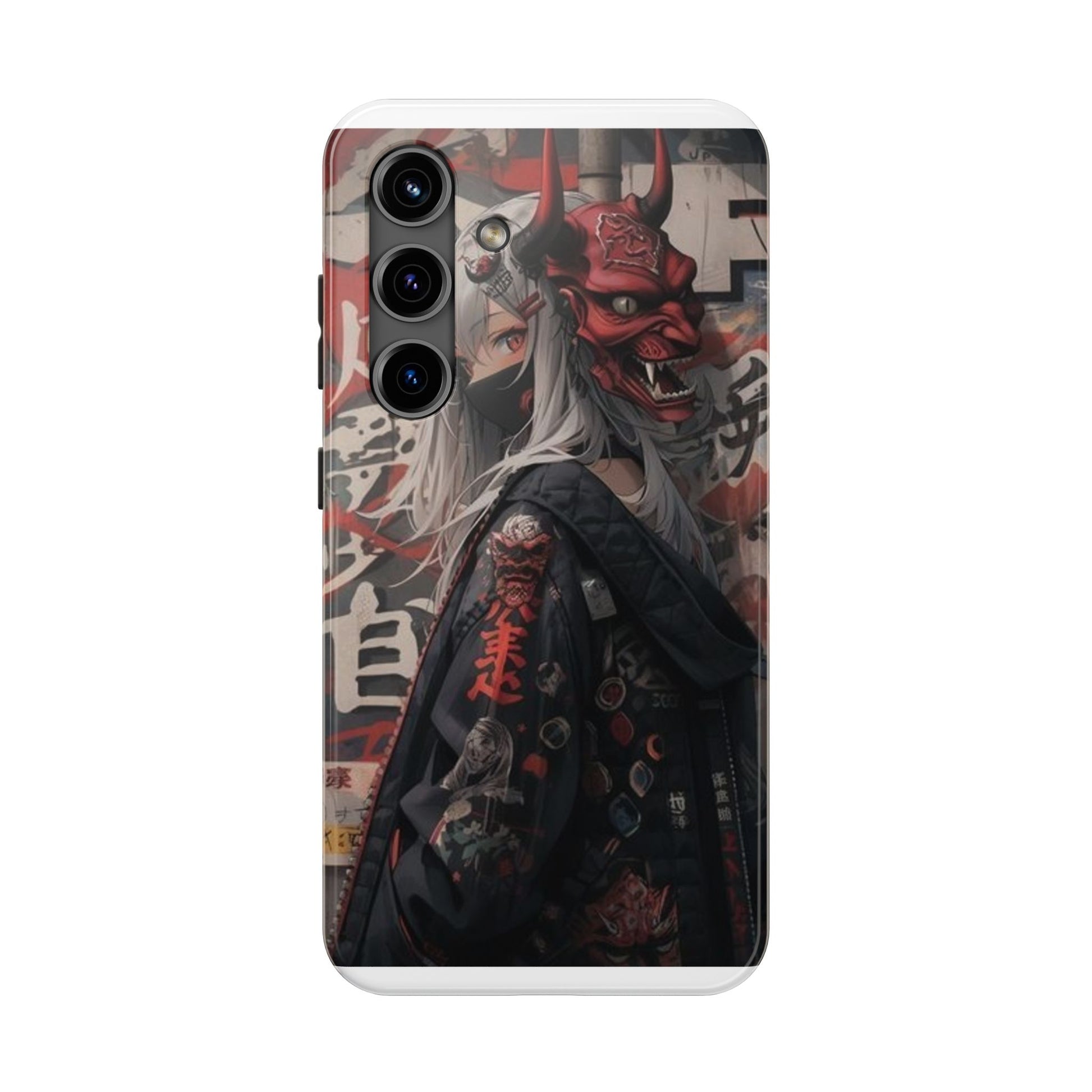 Anime Kabuki Mask Theme Phone Cases for Iphones & Samsung Durable