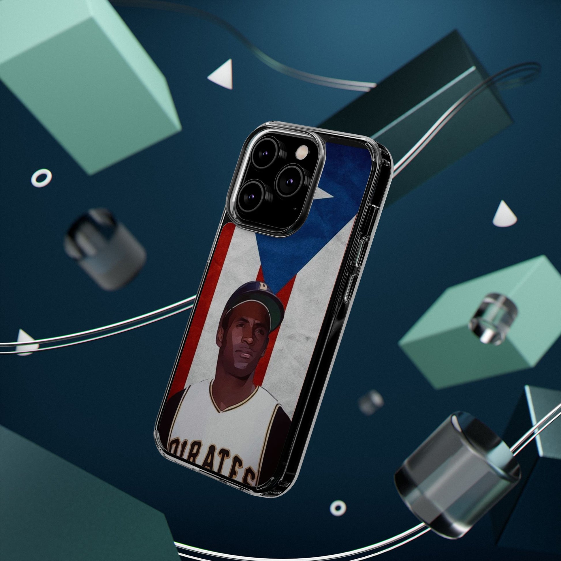 Puerto Rican Baseball Legend Clemente inspired Protective Iphone, Samsung case