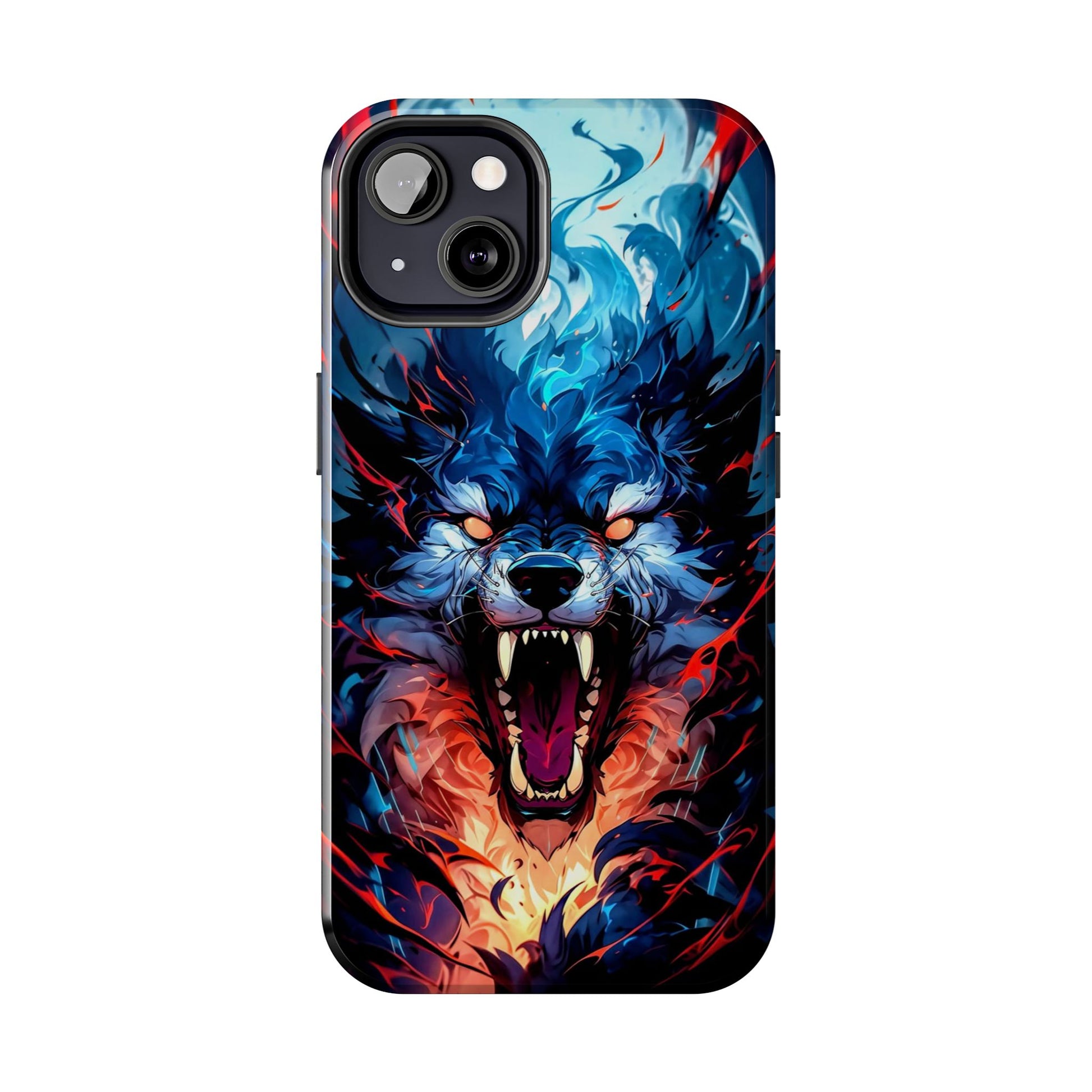 Aggressive Wolf Art Themed Tough Phone Cases for Iphones & Samsung Phones