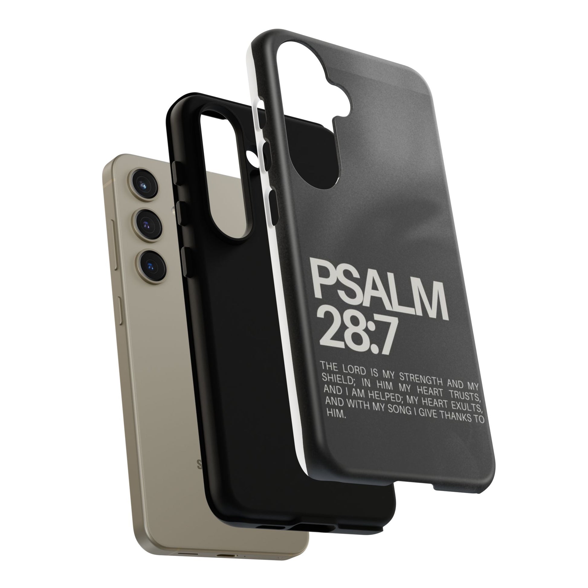 Christian Themed Psalms 28:7 Phone Case, Tough Cases for iPhones, Samsung, and Pixel