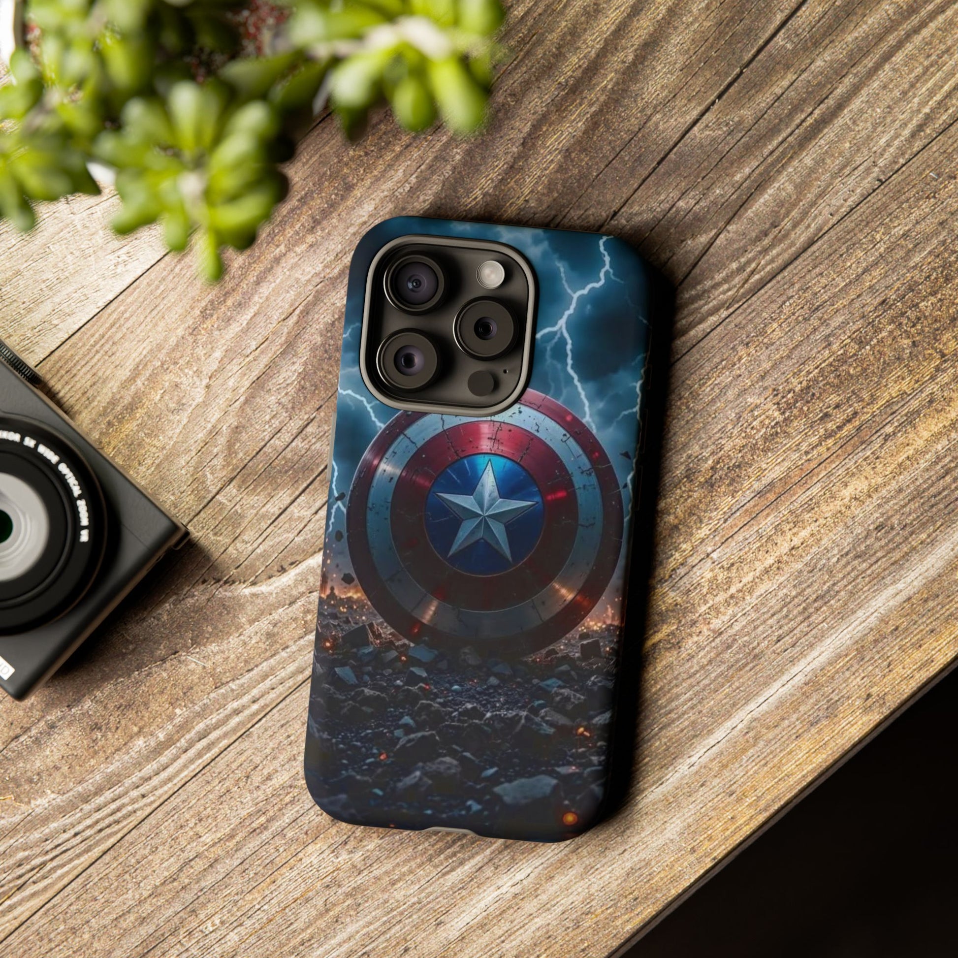 Captain America Shield Tough Cases for iPhones, Samsung, and Pixel