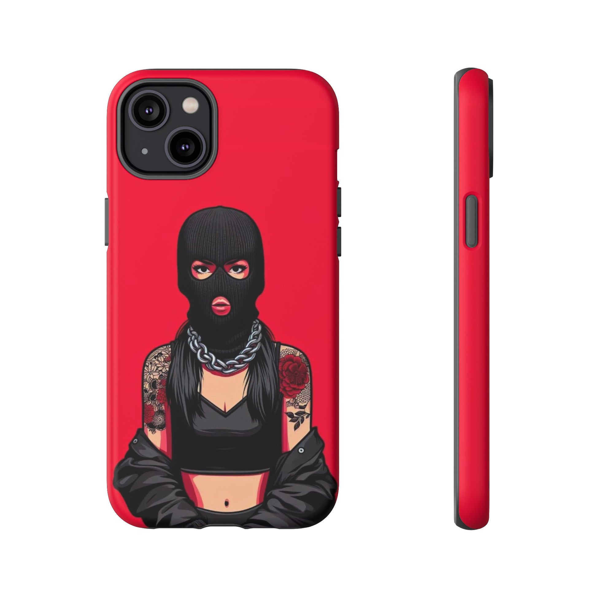 Thug Girl Red Design Tough Cases for iPhones, Samsung, and Pixel