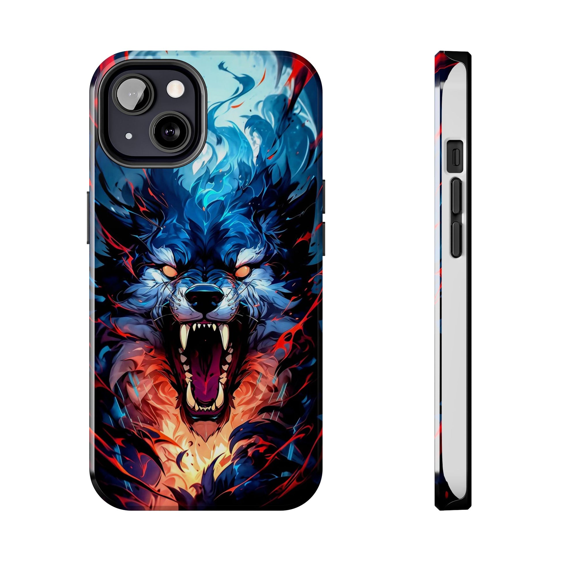Aggressive Wolf Art Themed Tough Phone Cases for Iphones & Samsung Phones