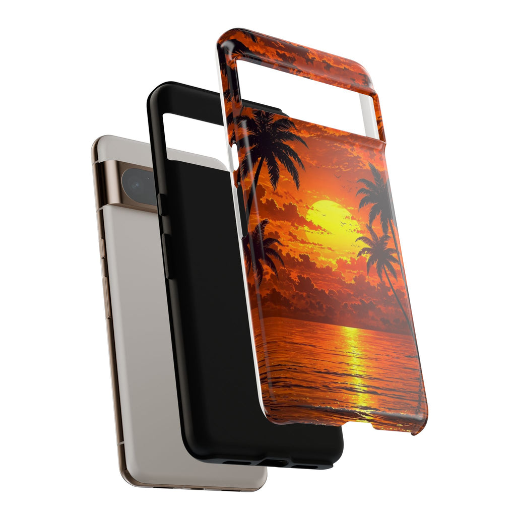 Beautiful Beach Sunset Tough Cases for iPhones, Samsung, and Pixel