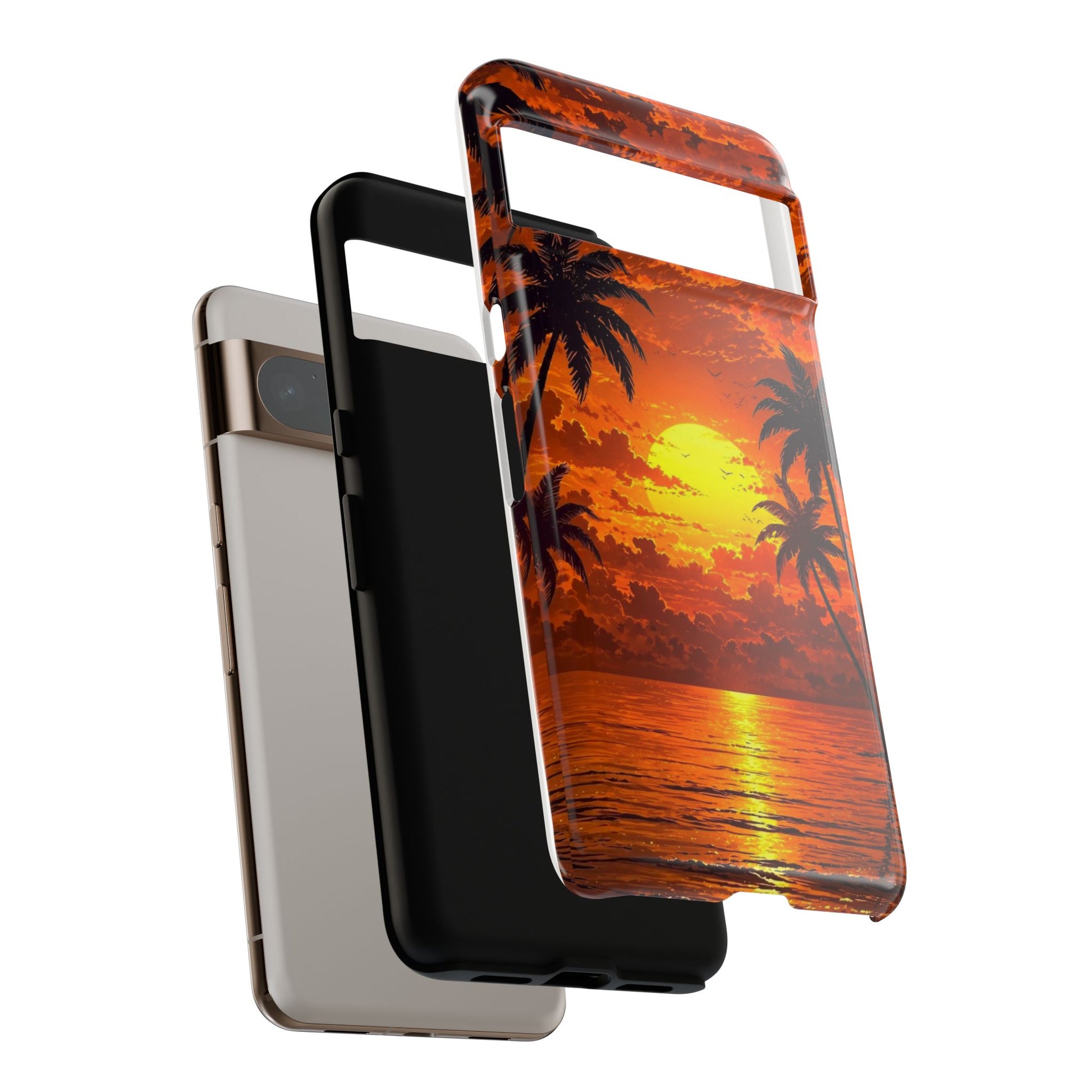 Beautiful Beach Sunset Tough Cases for iPhones, Samsung, and Pixel