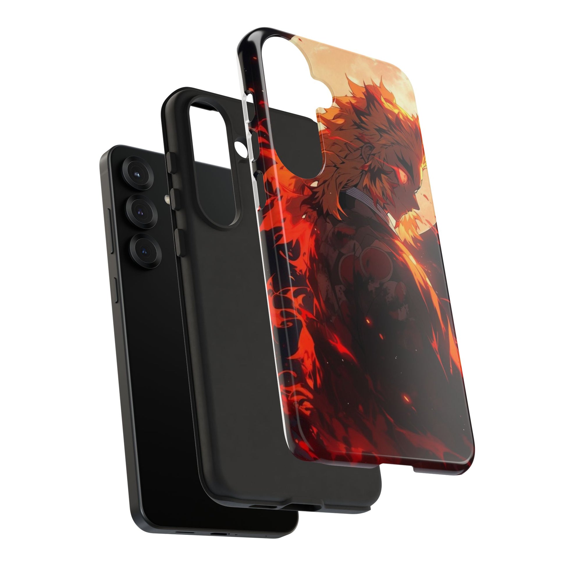 Demon Sl;ayer Rengoku Anime Phone Case, Tough Cases for iPhones, Samsung, and Pixel