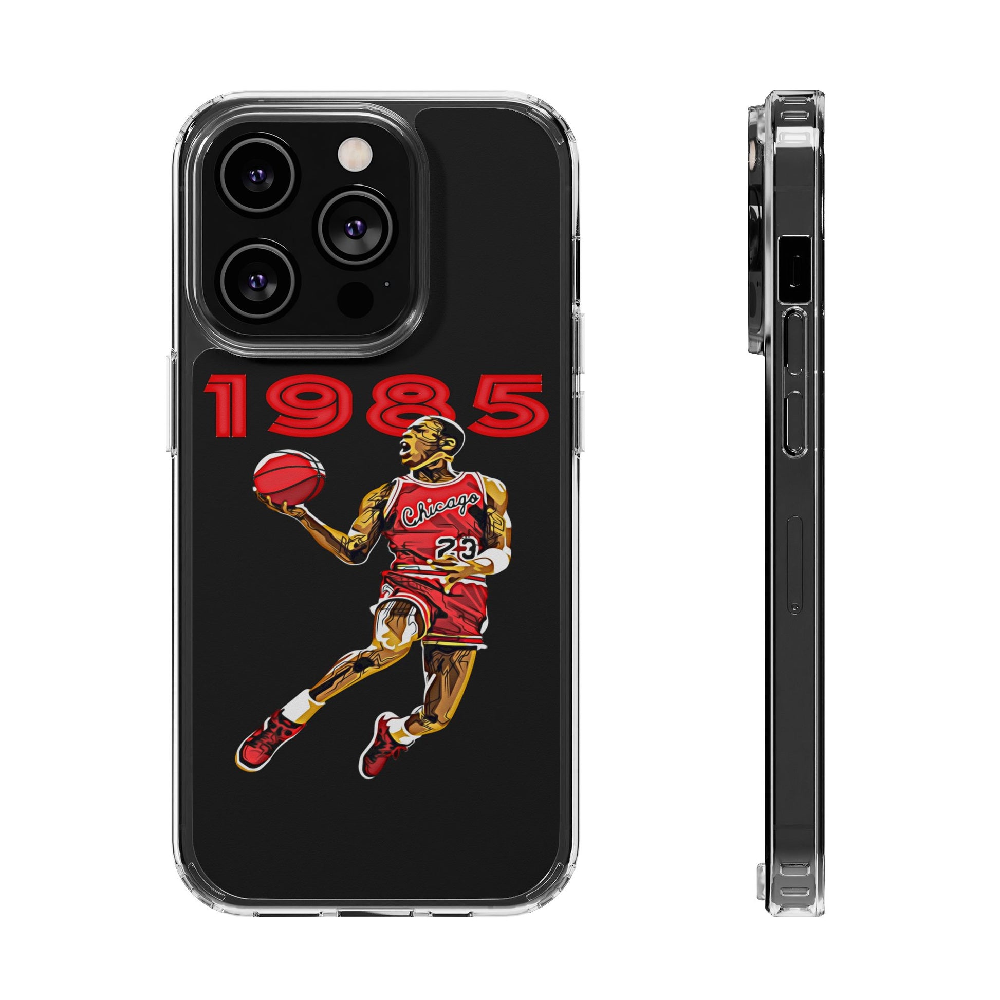1985 Jordan Slam Dunk themed Basketball Inspired design Clear Phone Cases
