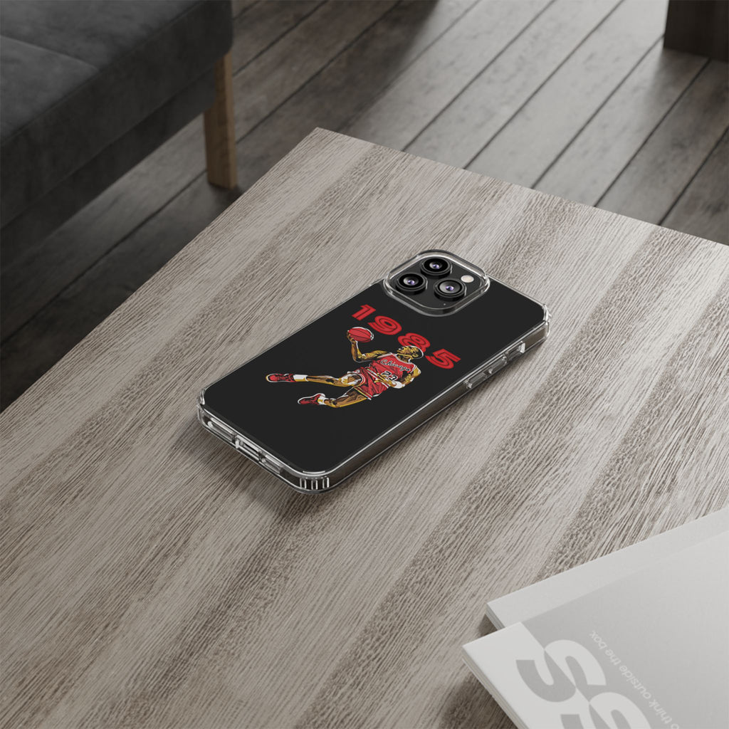 1985 Jordan Slam Dunk themed Basketball Inspired design Clear Phone Cases