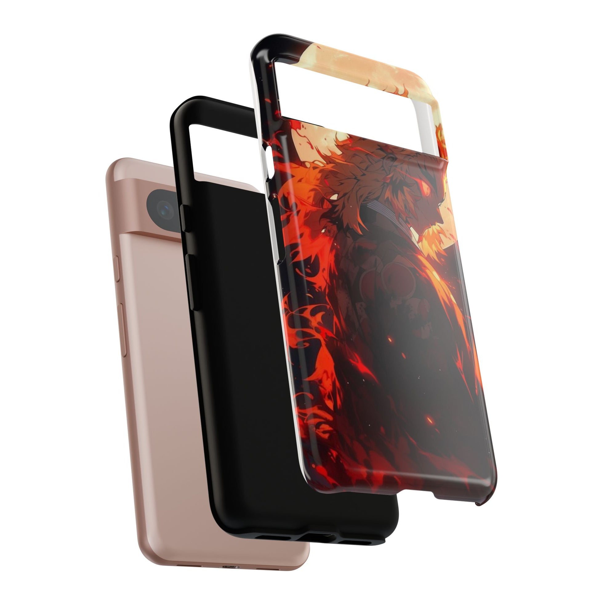 Demon Sl;ayer Rengoku Anime Phone Case, Tough Cases for iPhones, Samsung, and Pixel