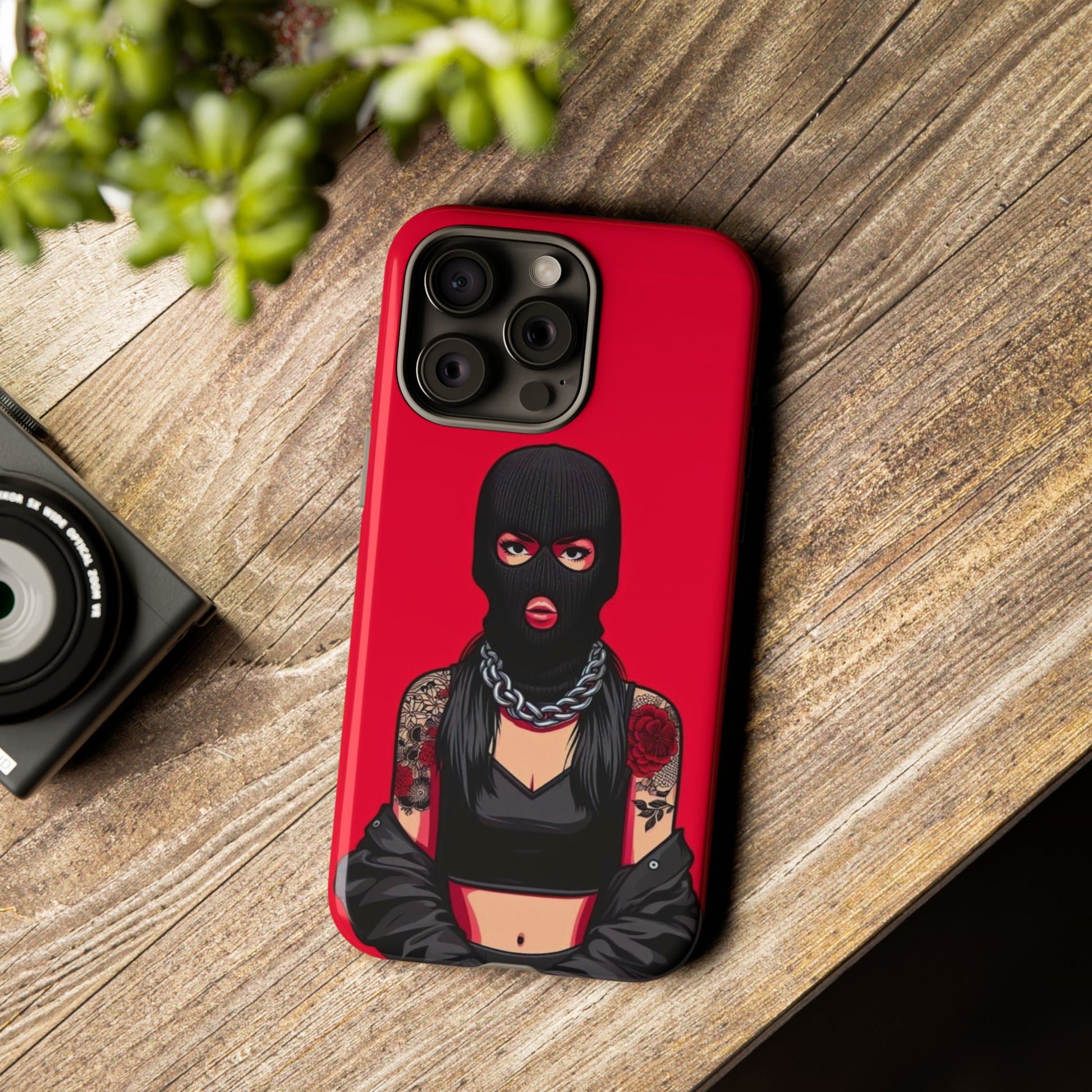 Thug Girl Red Design Tough Cases for iPhones, Samsung, and Pixel