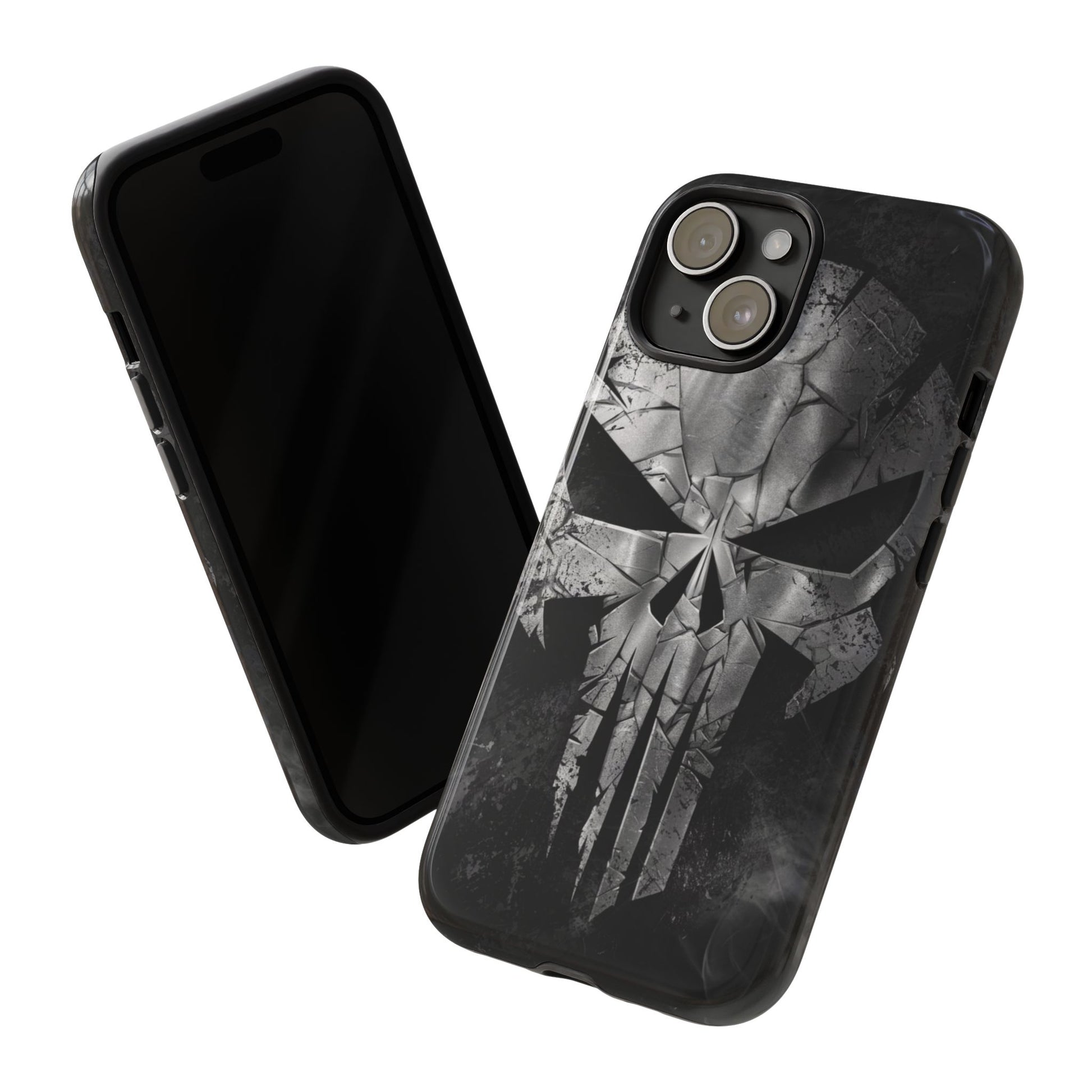 The Punisher Logo Art Tough Cases for iPhones, Samsung, and Pixel