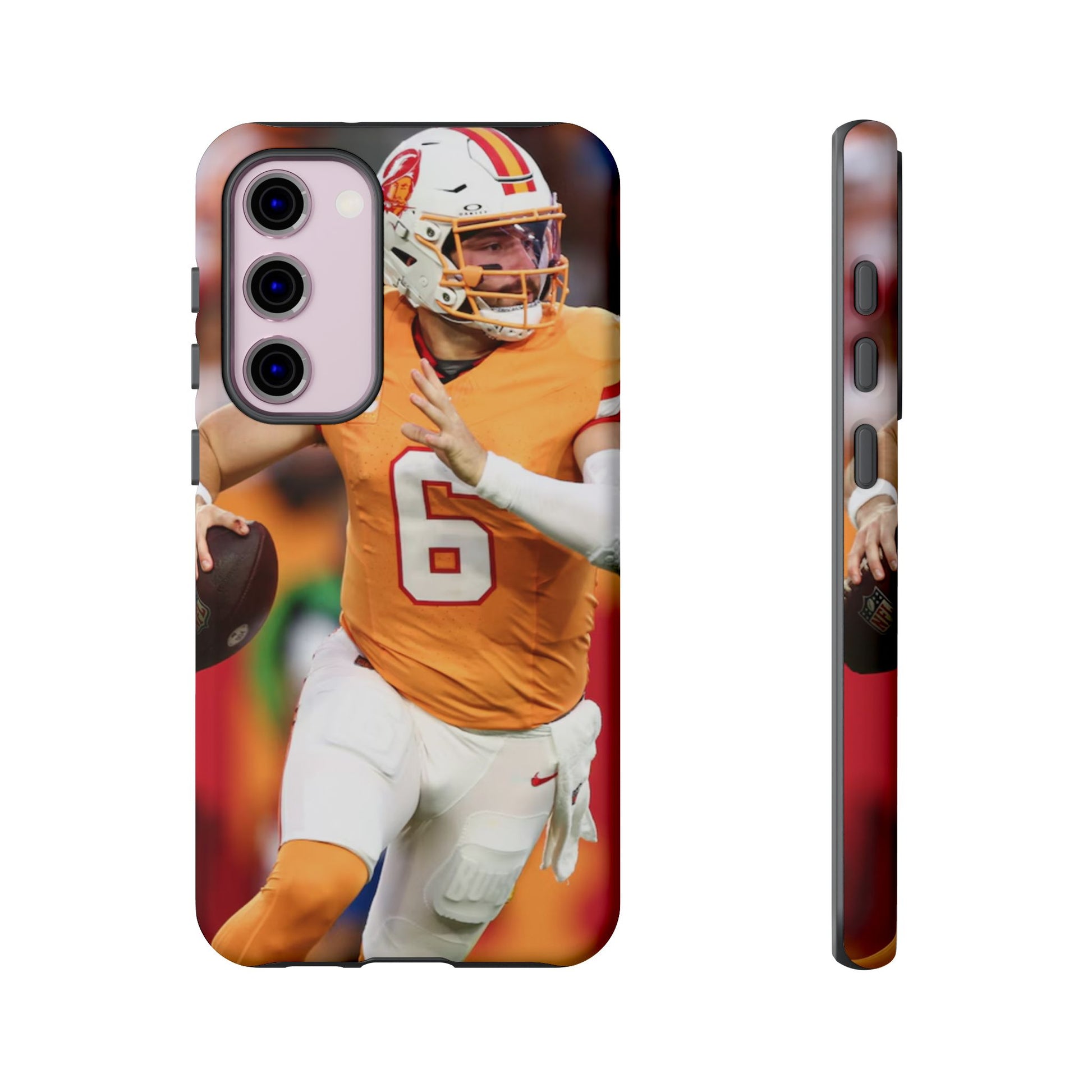 Tampa Bay Buccaneers Baker Mayfield Football Tough Cases for iPhones, Samsung, and Pixel