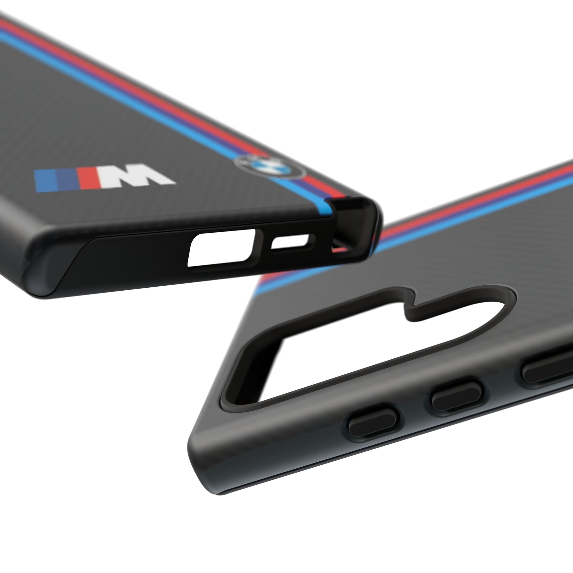 BMW M Stripes Carbon Fiber Design Tough Cases for iPhones, Samsung, and Pixel
