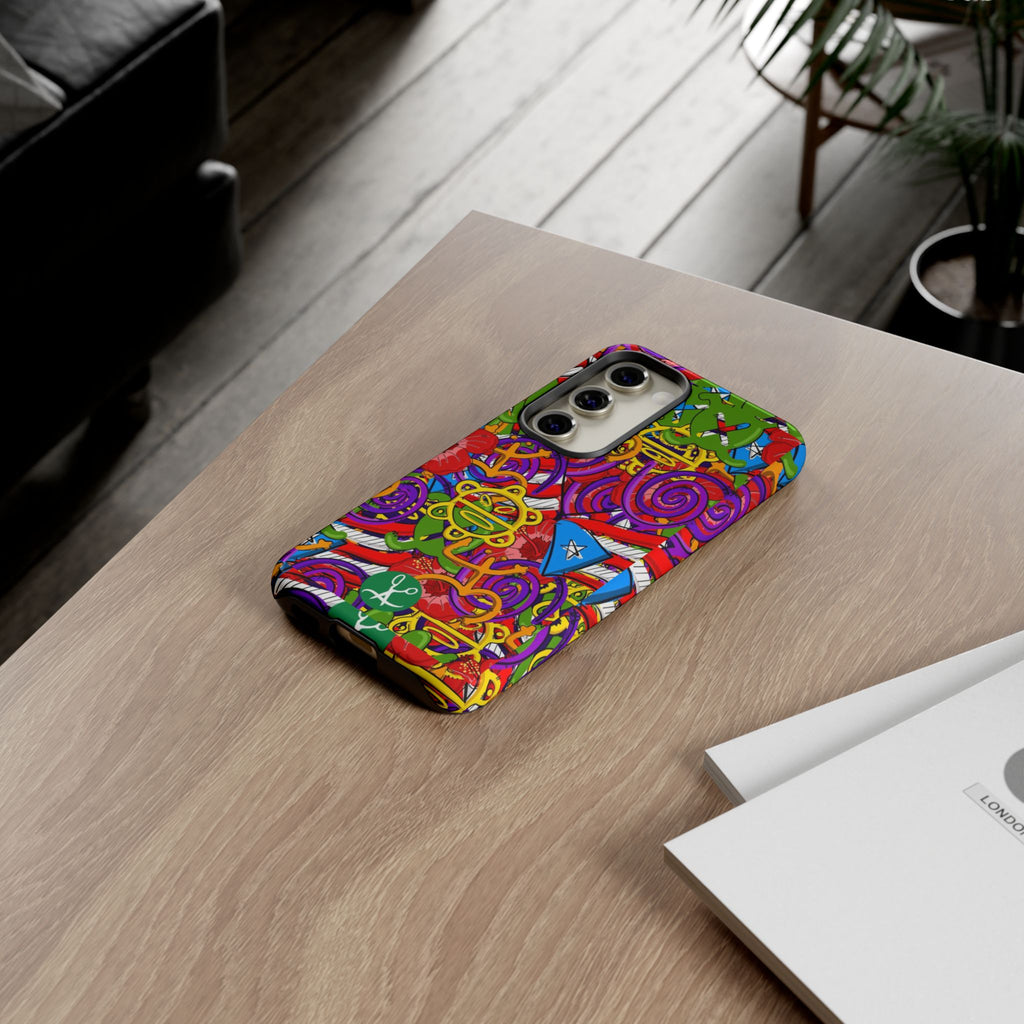 Puerto Rico Taino Tribal Art Tough Cases for iPhones, Samsung, and Pixel