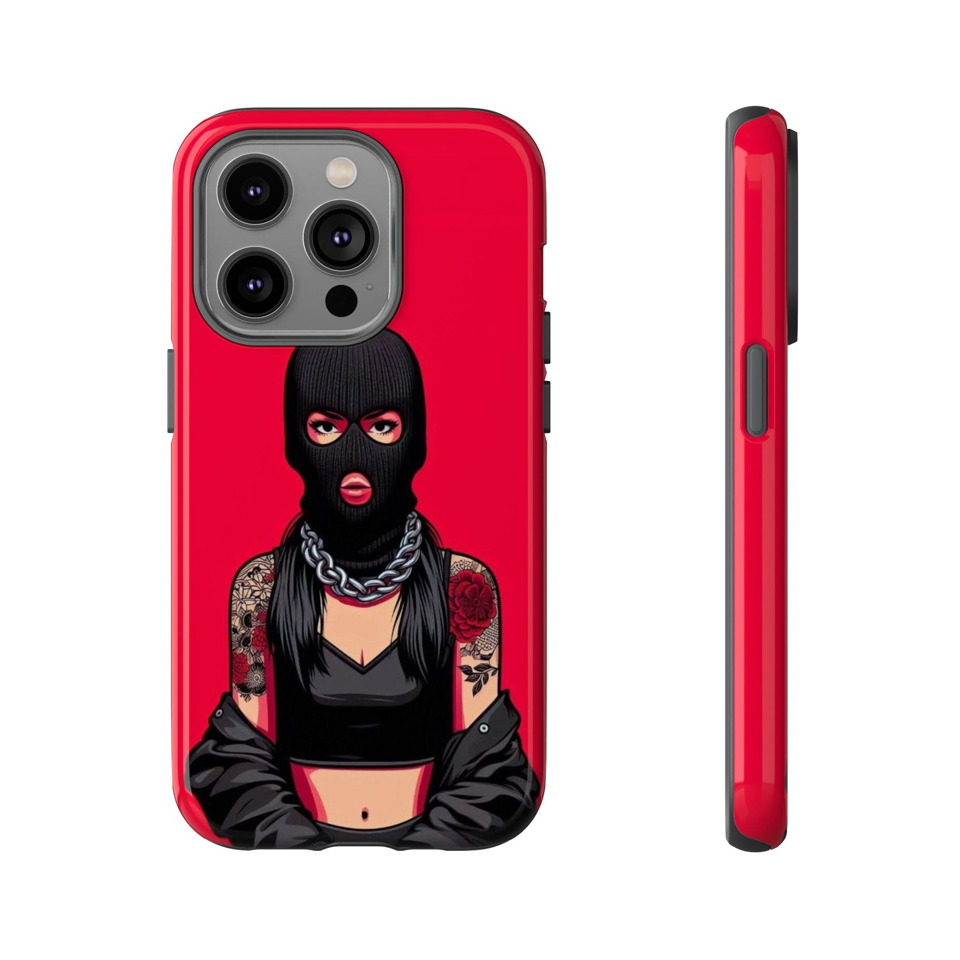 Thug Girl Red Design Tough Cases for iPhones, Samsung, and Pixel