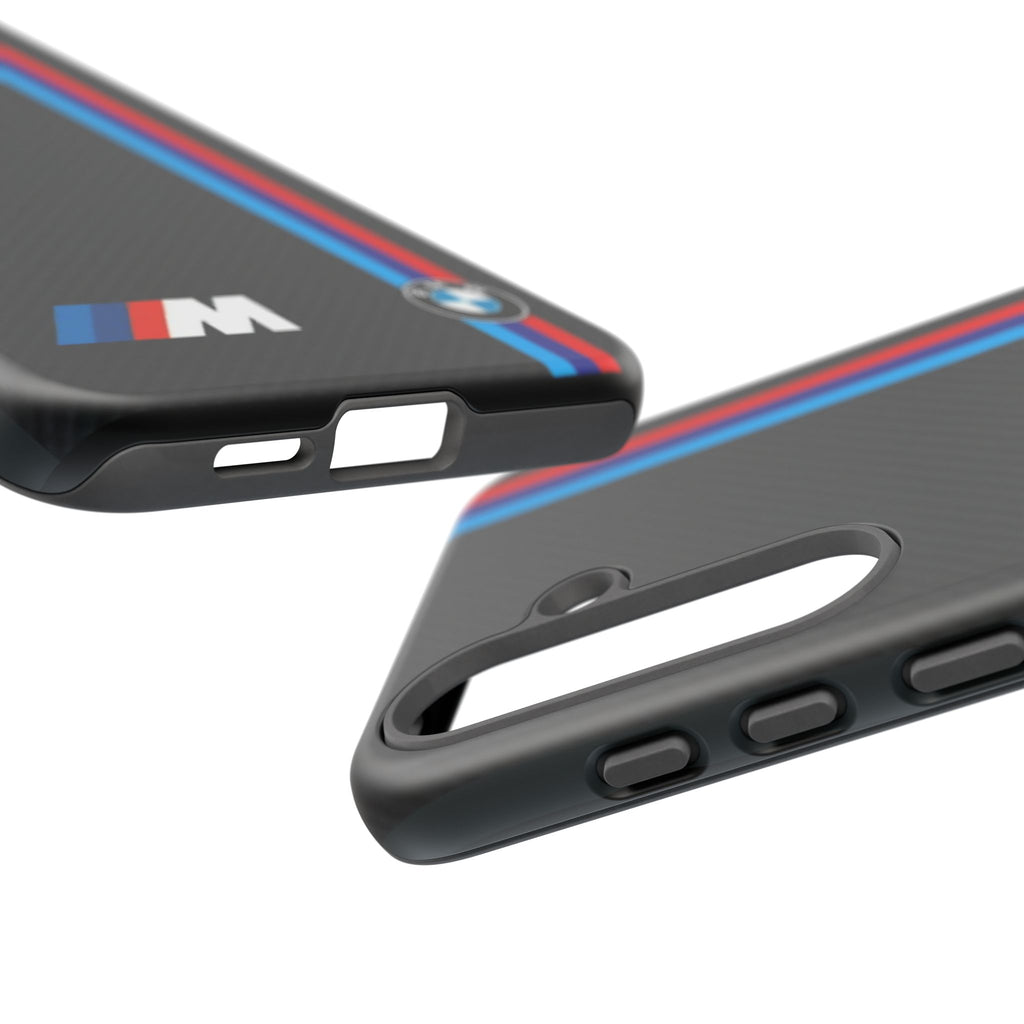 BMW M Stripes Carbon Fiber Design Tough Cases for iPhones, Samsung, and Pixel
