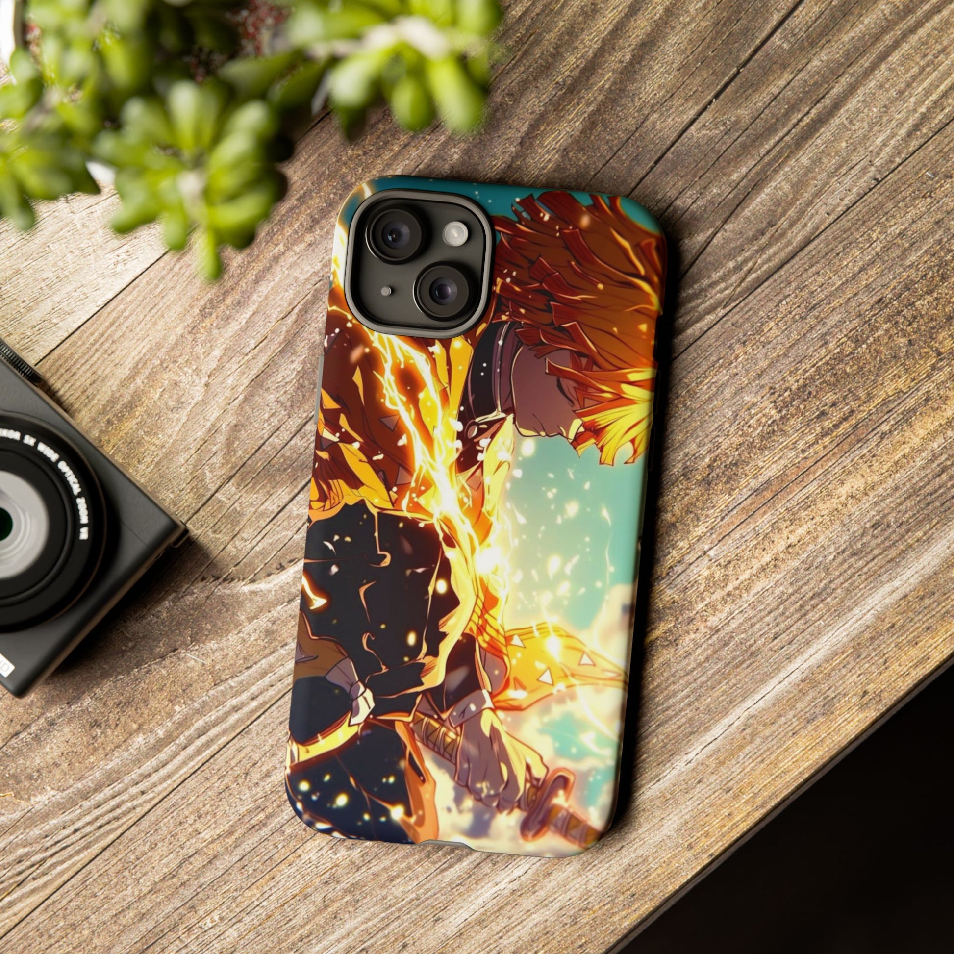 Demon Slayer Zenitsu Anime Theme Phone Case, Tough Cases for iPhones, Samsung, and Pixel