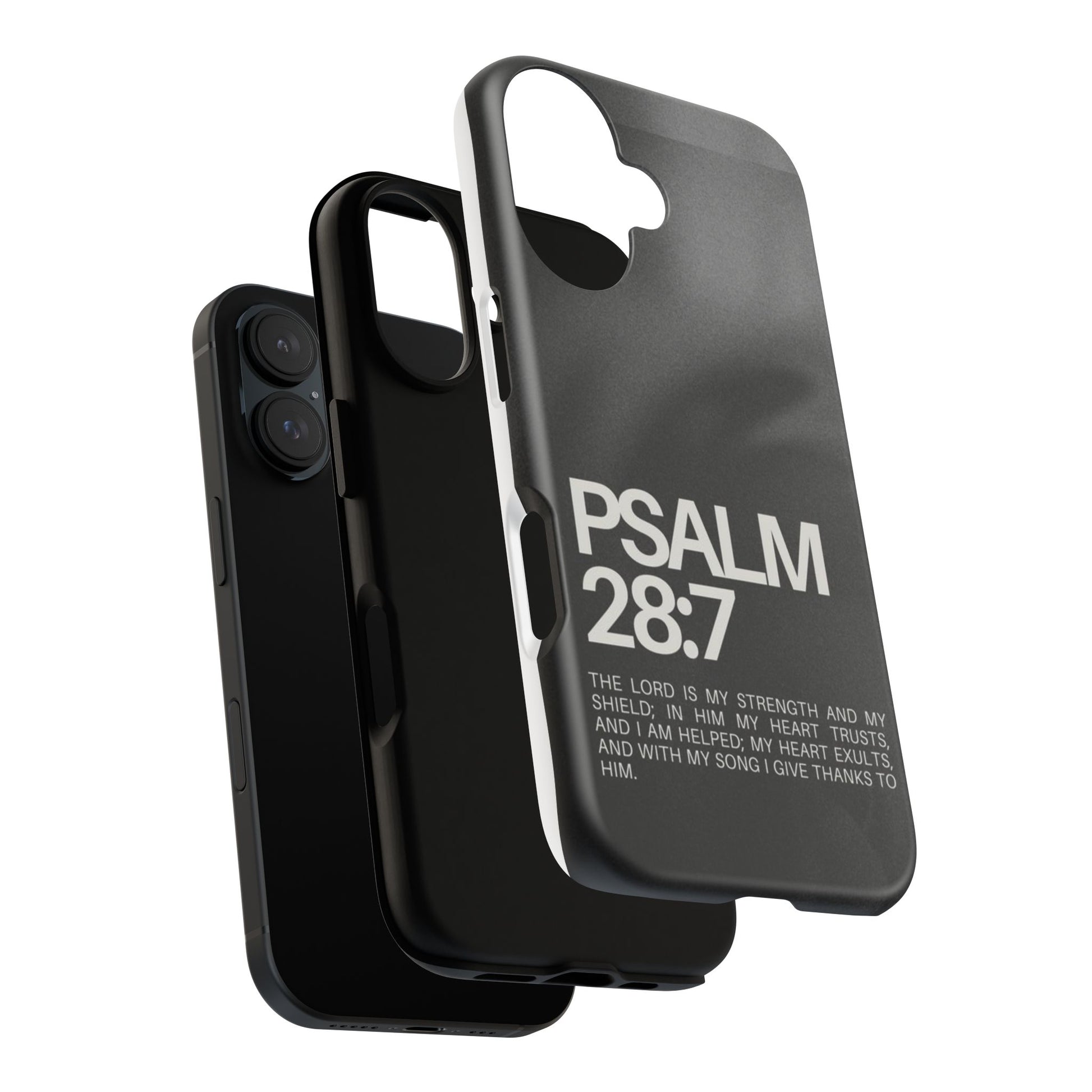 Christian Themed Psalms 28:7 Phone Case, Tough Cases for iPhones, Samsung, and Pixel