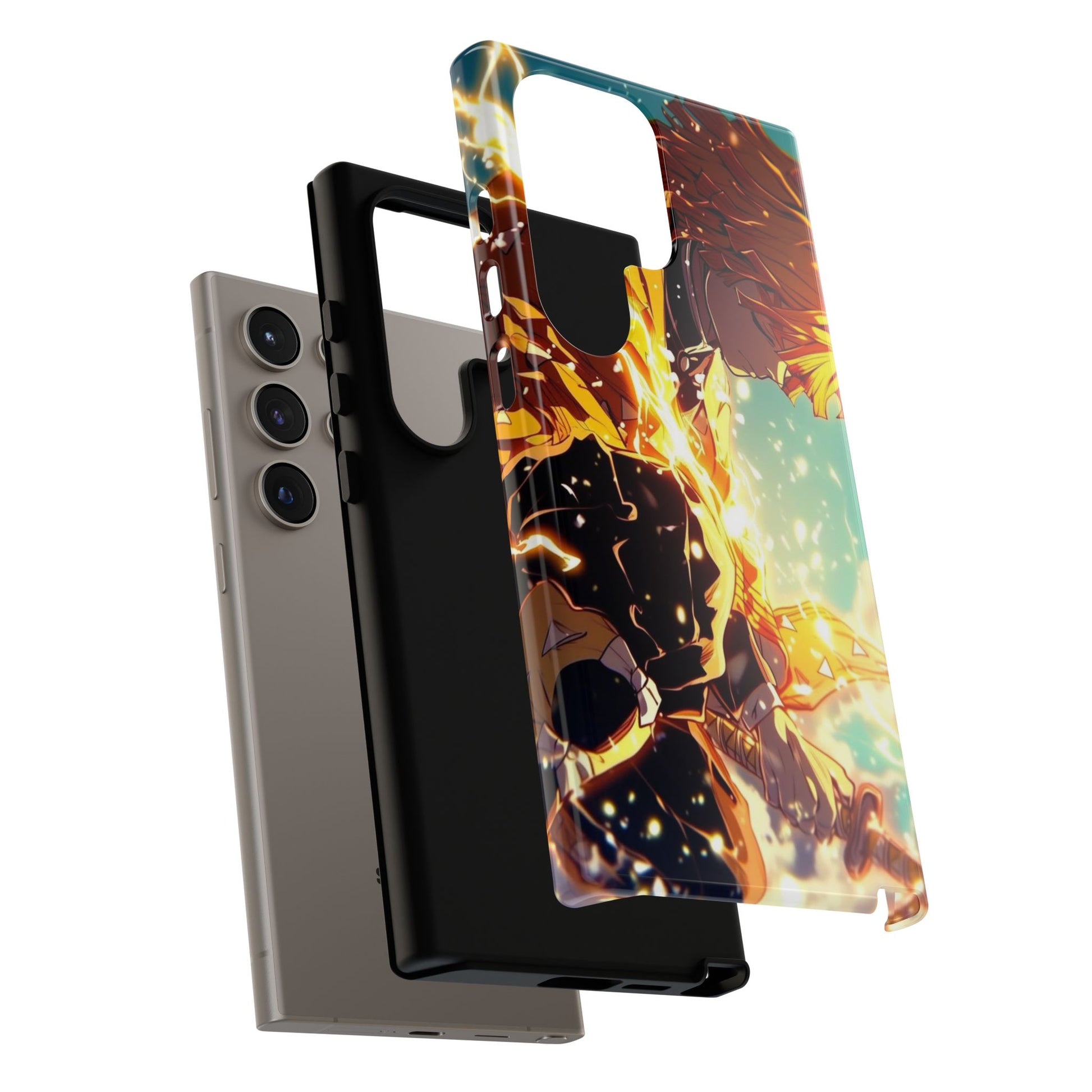 Demon Slayer Zenitsu Anime Theme Phone Case, Tough Cases for iPhones, Samsung, and Pixel