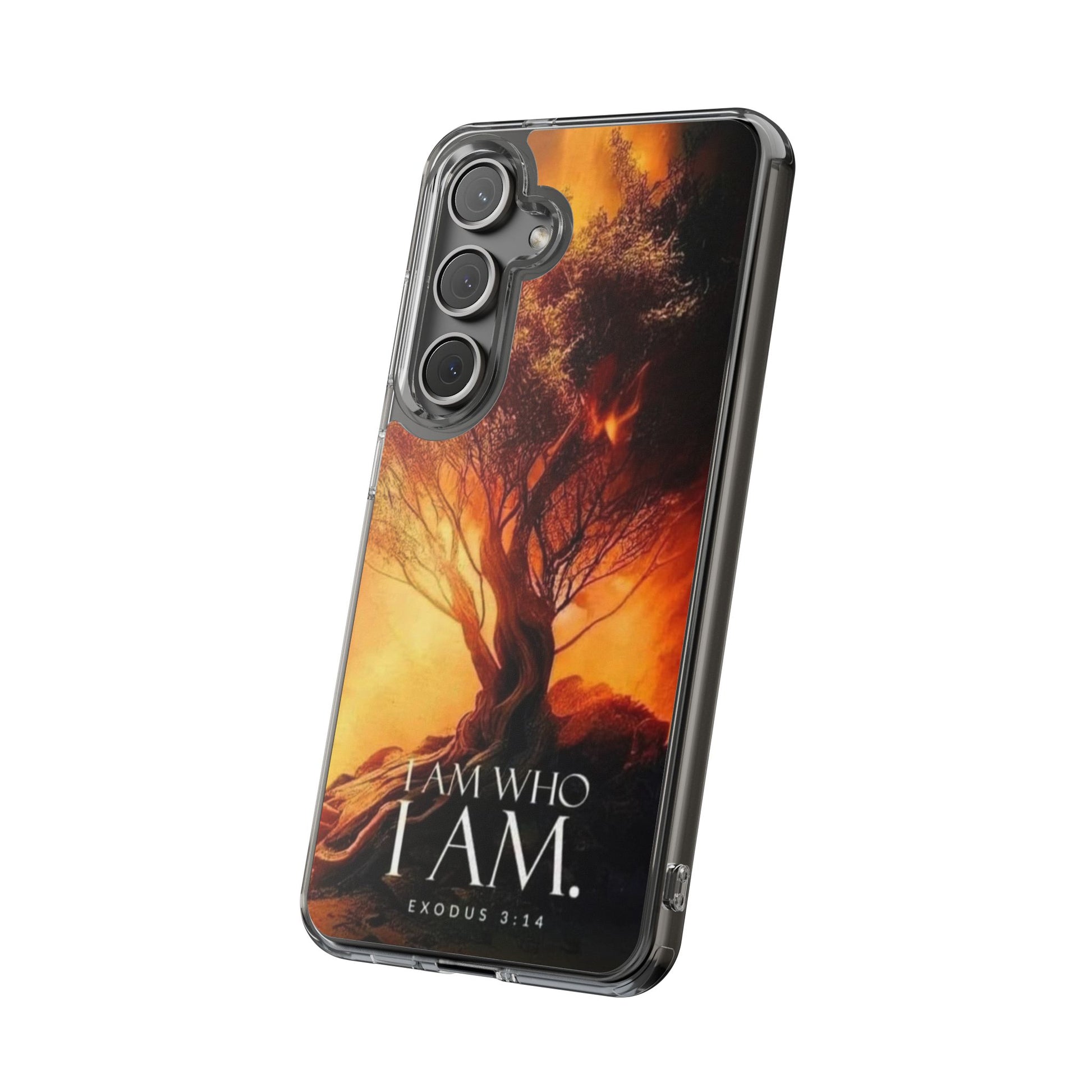 Phone Case, I Am Who I Am Bible Verse Clear Case for Iphone Samsung, Religious