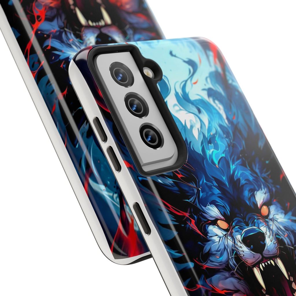 Aggressive Wolf Art Themed Tough Phone Cases for Iphones & Samsung Phones
