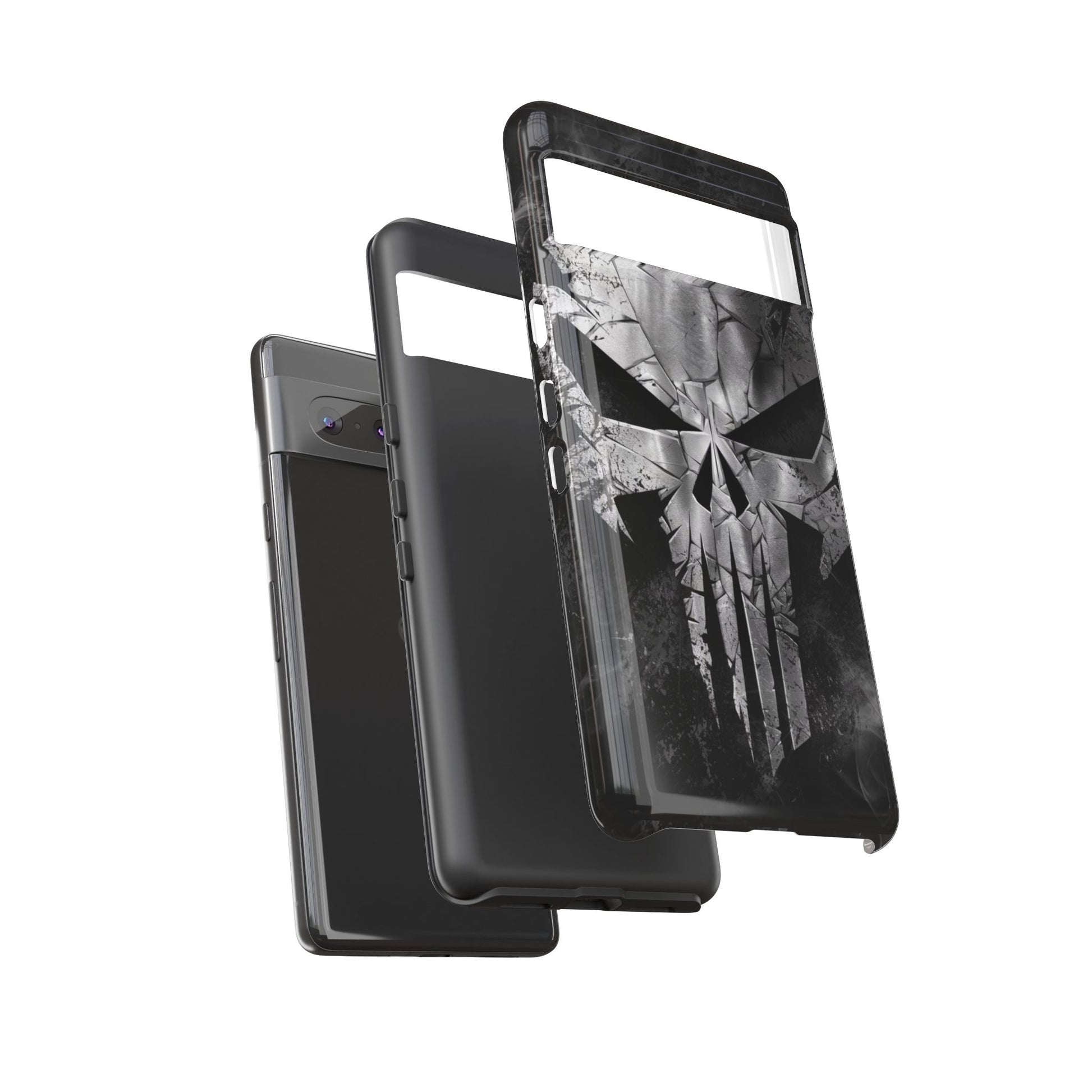 The Punisher Logo Art Tough Cases for iPhones, Samsung, and Pixel