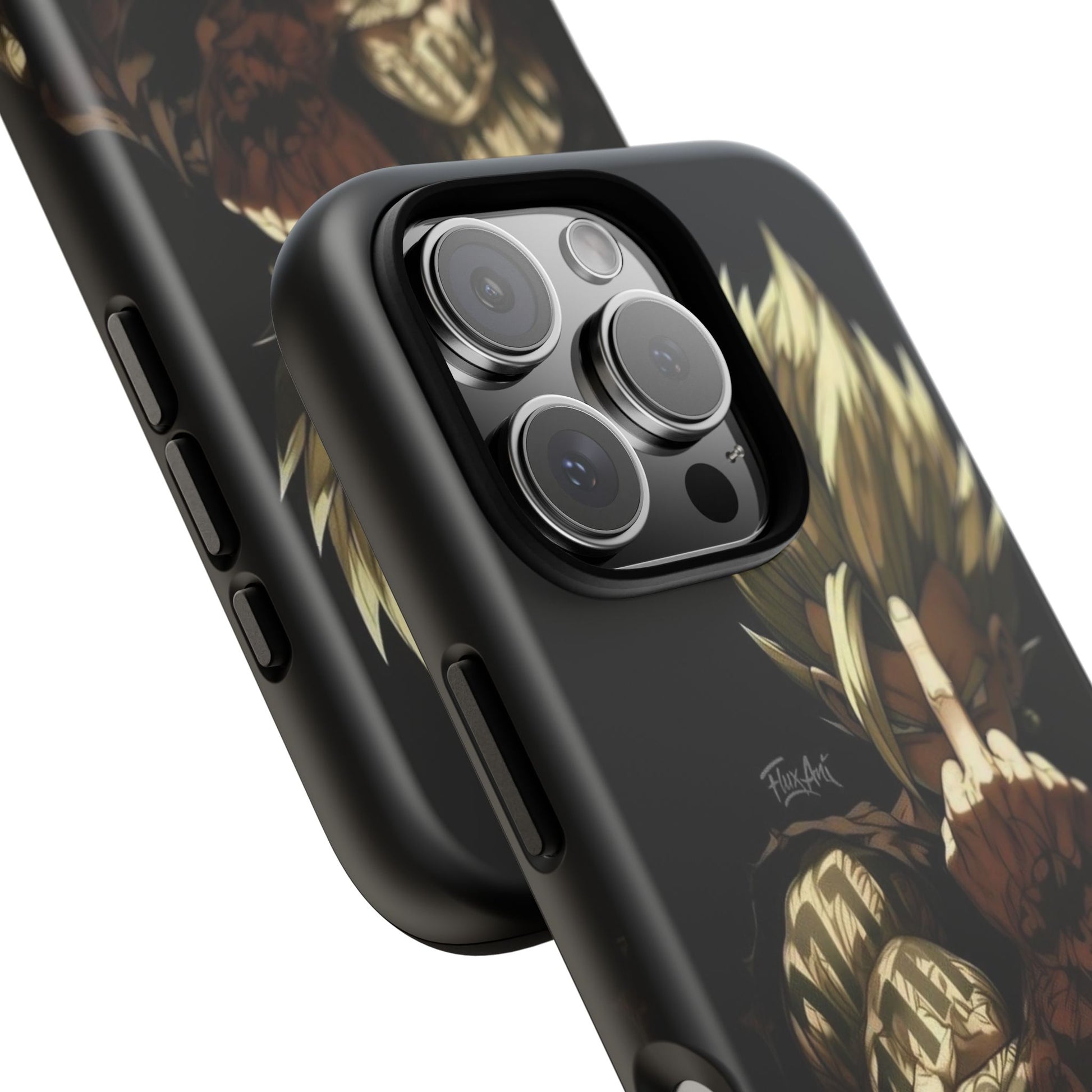 Middle Finger SS Goku Dragon Ball Z Tough Cases for iPhones, Samsung, and Pixel