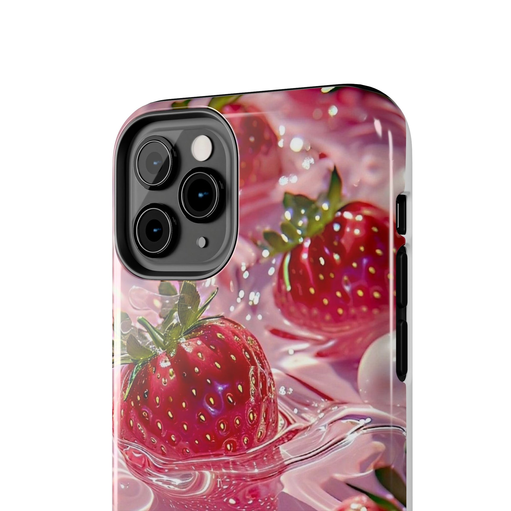 Floating Strawberries Themed Tough Phone Cases for Iphones & Samsung Phones
