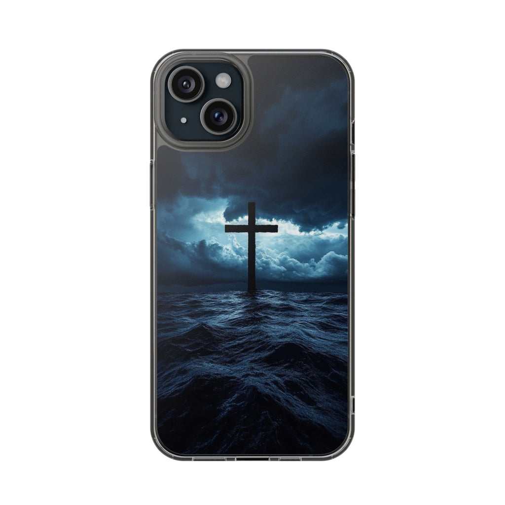 Christian Cross Storm Clear Case - Religious iPhone Samsung Cover, Faith Phone