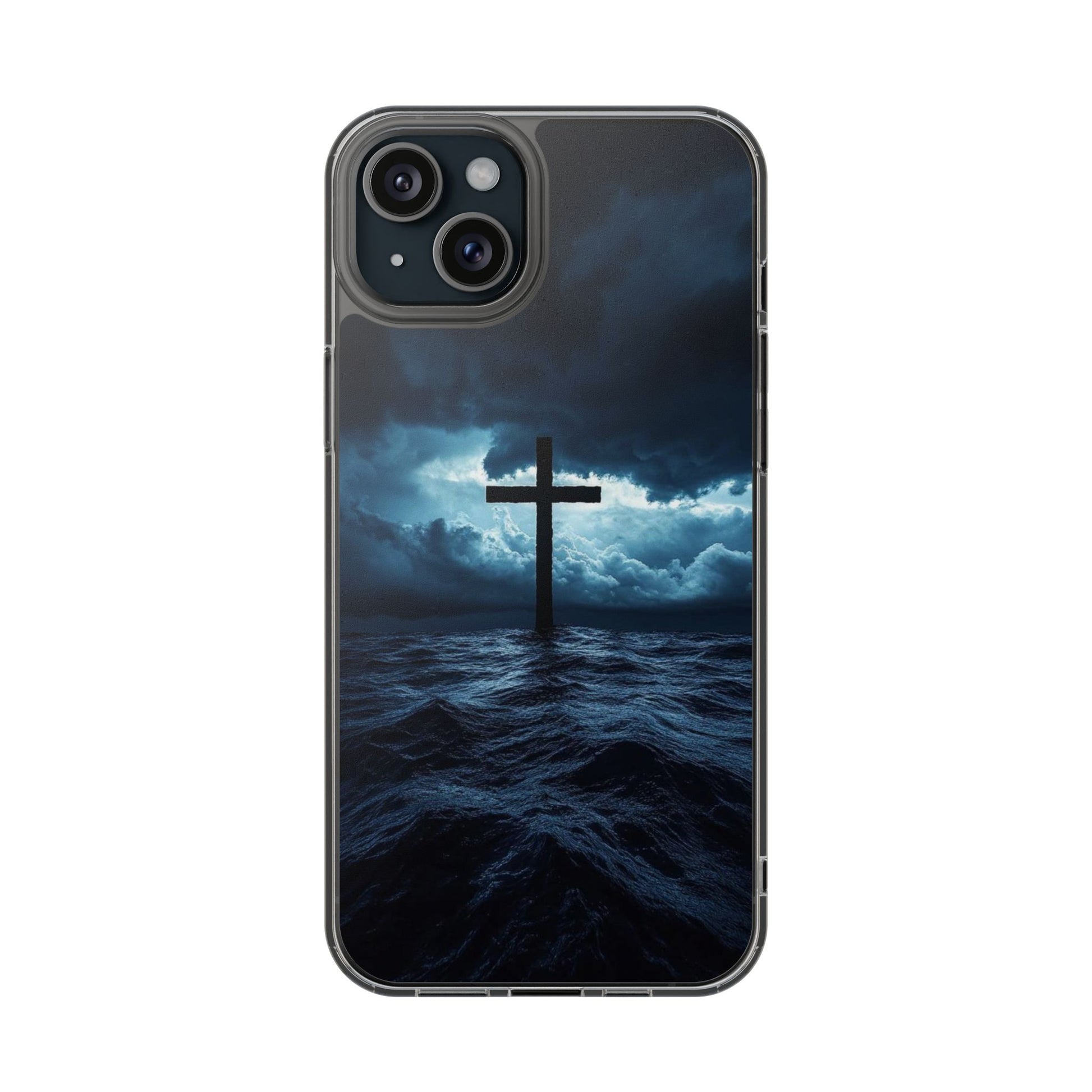 Christian Cross Storm Clear Case - Religious iPhone Samsung Cover, Faith Phone
