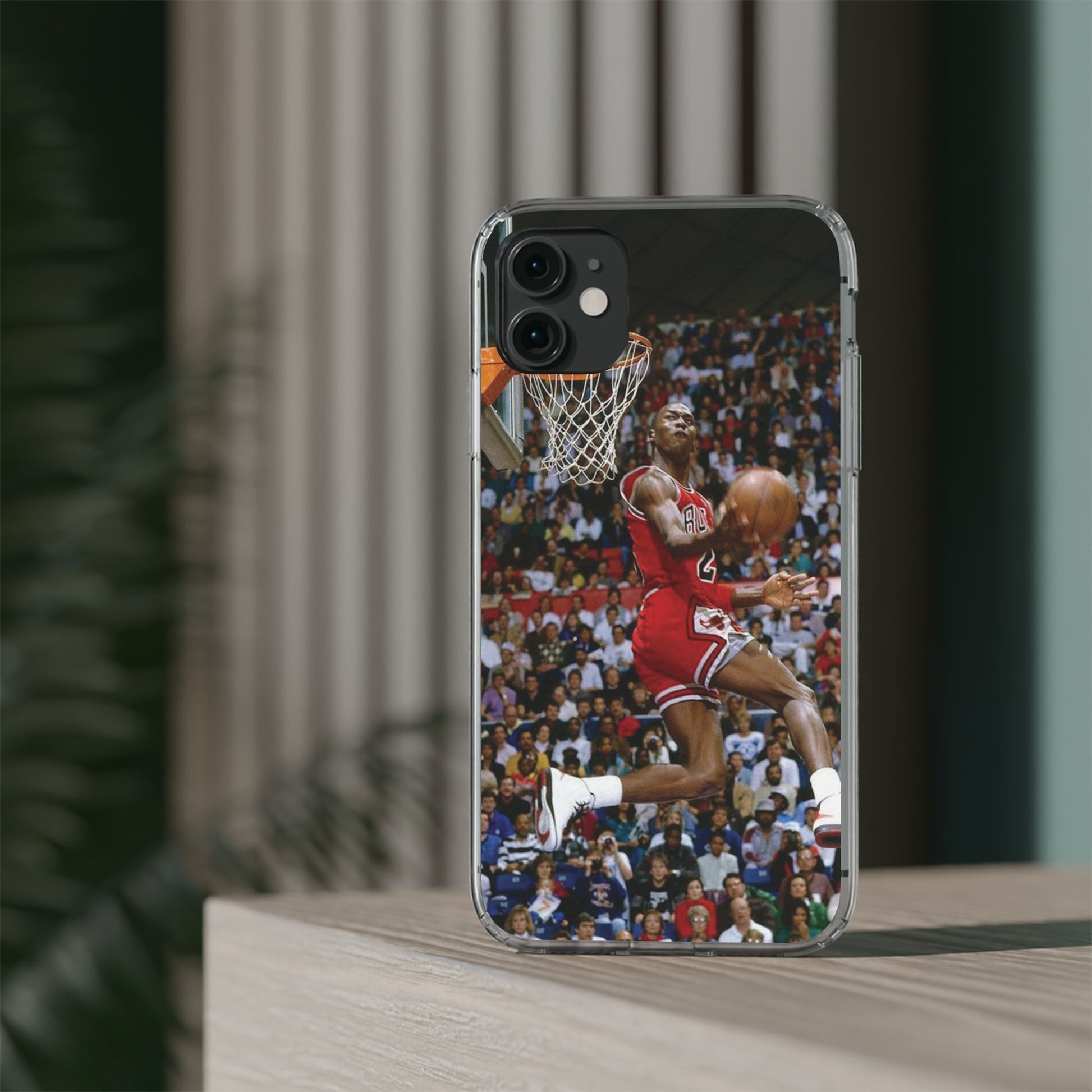 Vintage Jordan Dunk themed Basketball Inspired design Clear Phone Cases