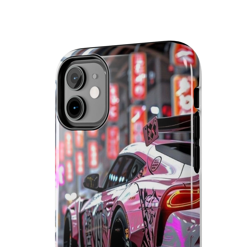 Pink Sports Car Tough Phone Cases for Iphones & Samsung Phones Durable