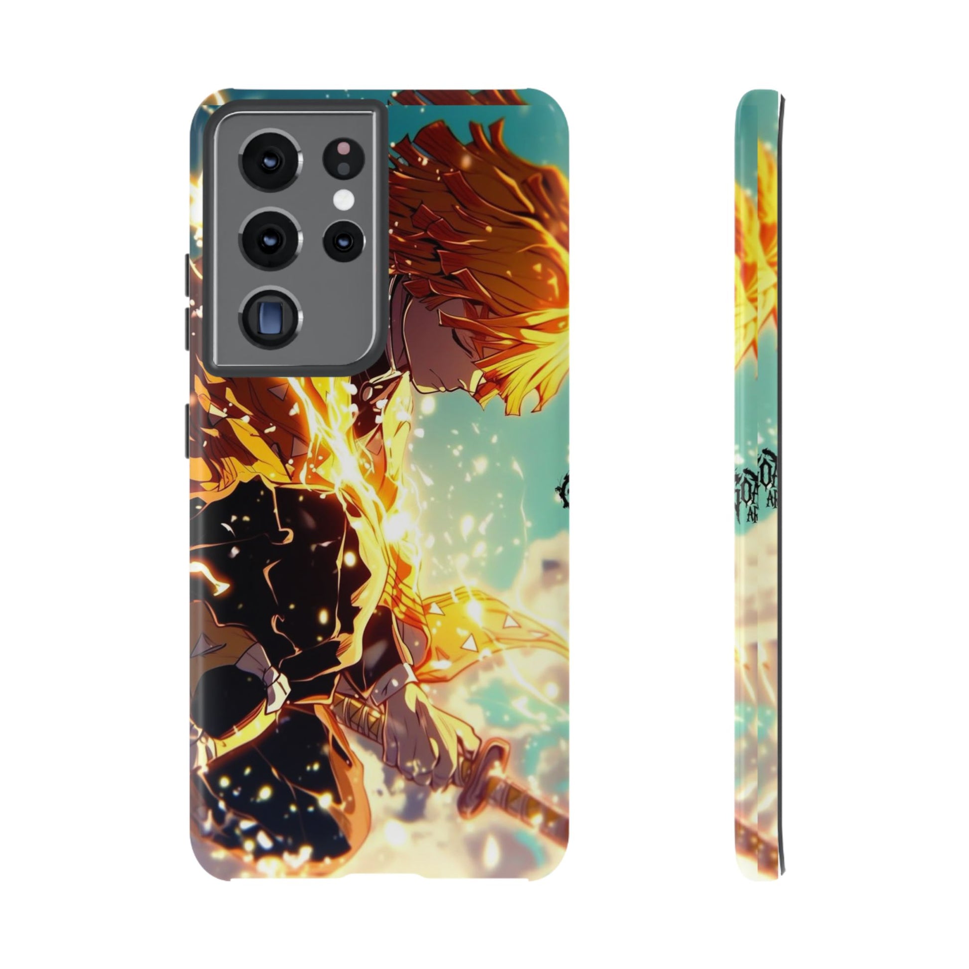 Demon Slayer Zenitsu Anime Theme Phone Case, Tough Cases for iPhones, Samsung, and Pixel